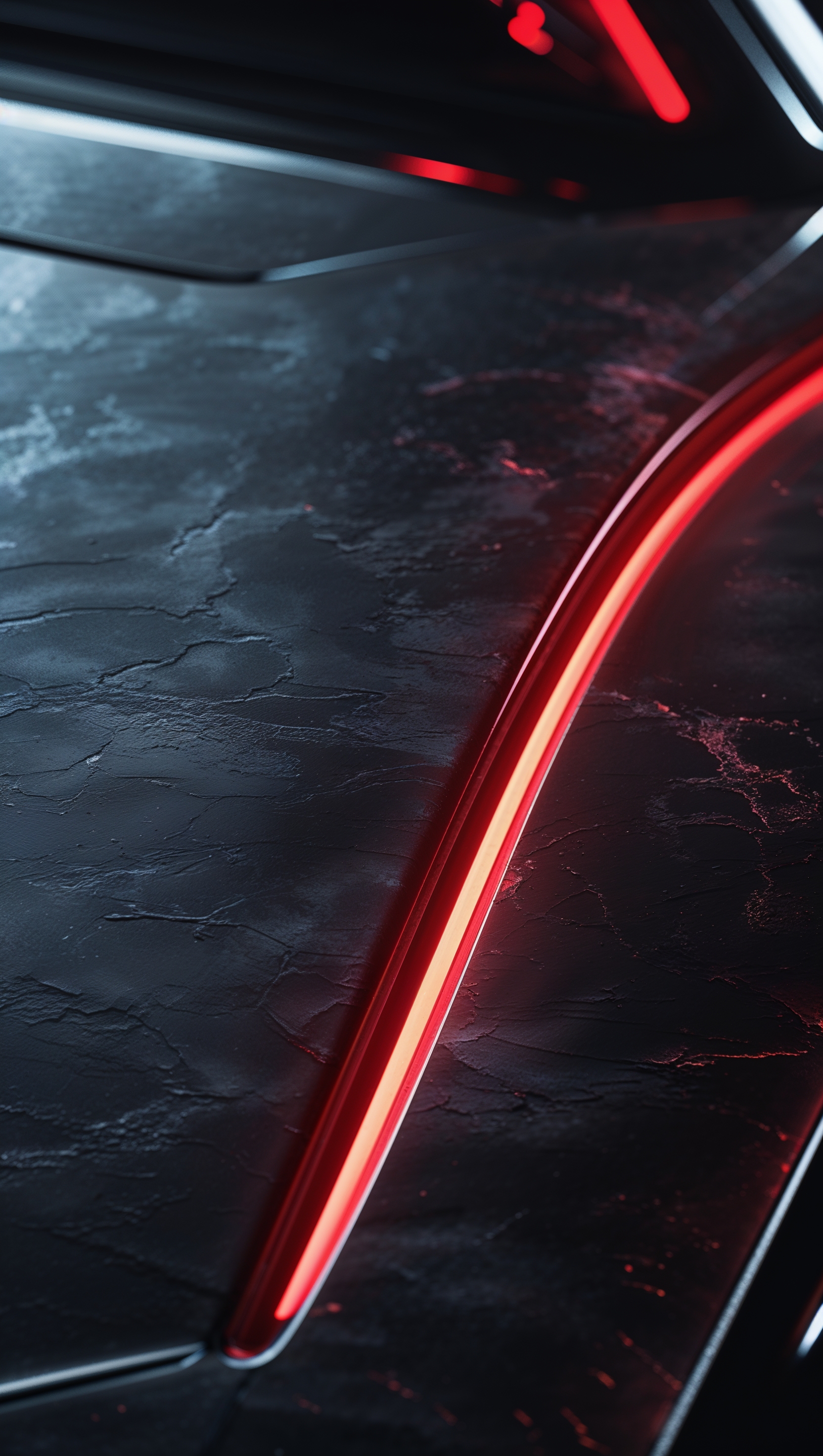 iPhone background with black metallic texture and red light