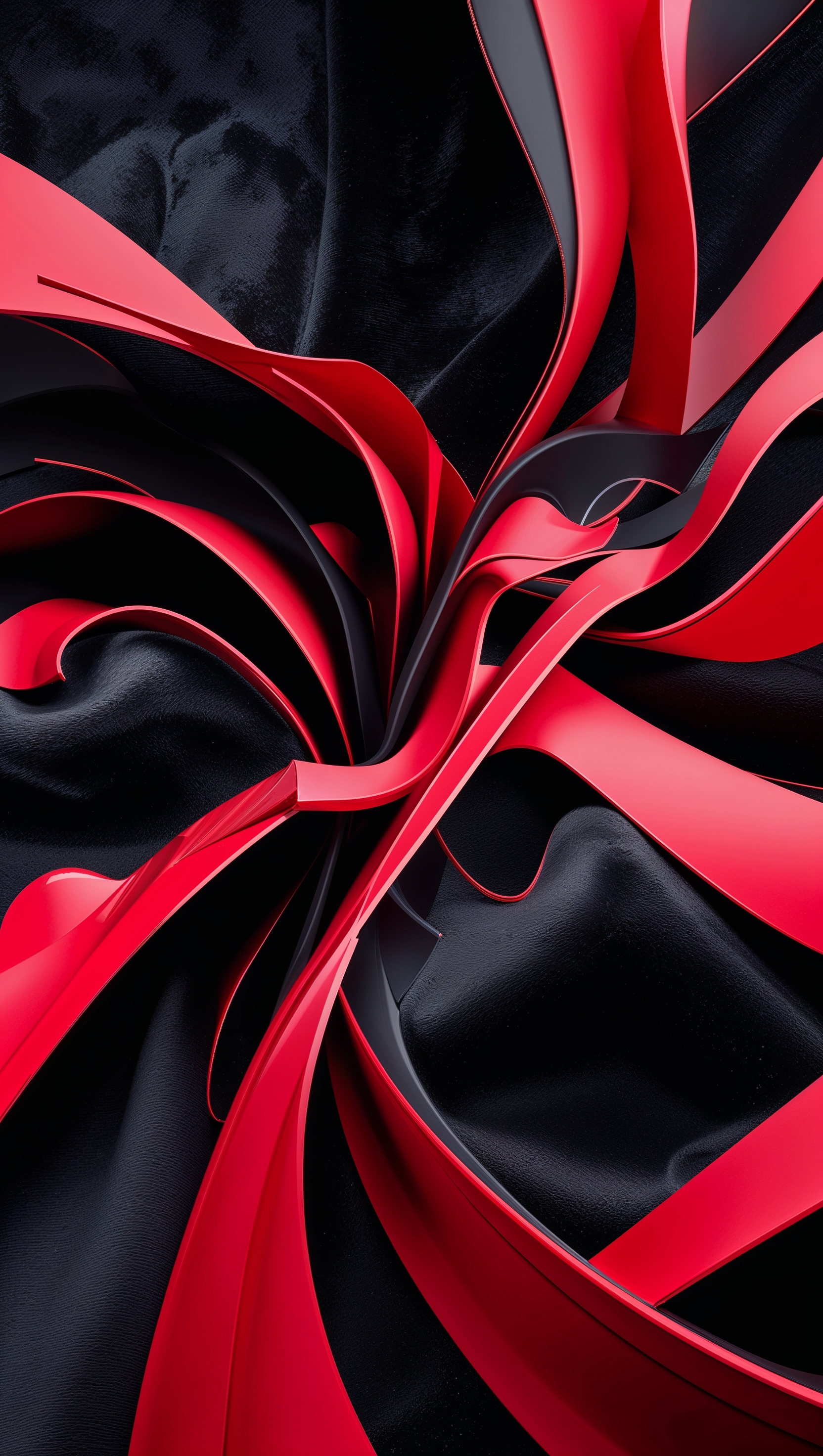 iPhone wallpaper with abstract red lines on black background