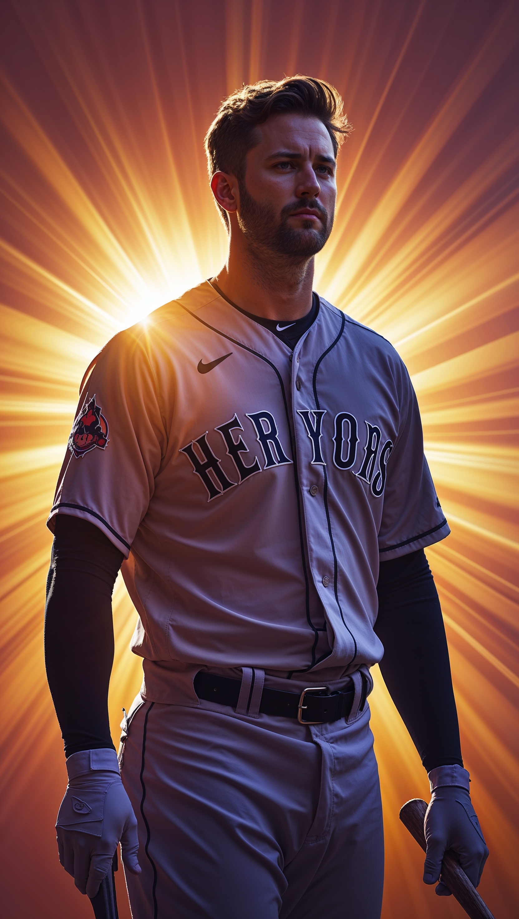 Silhouette of Bryce Harper with backlight glow