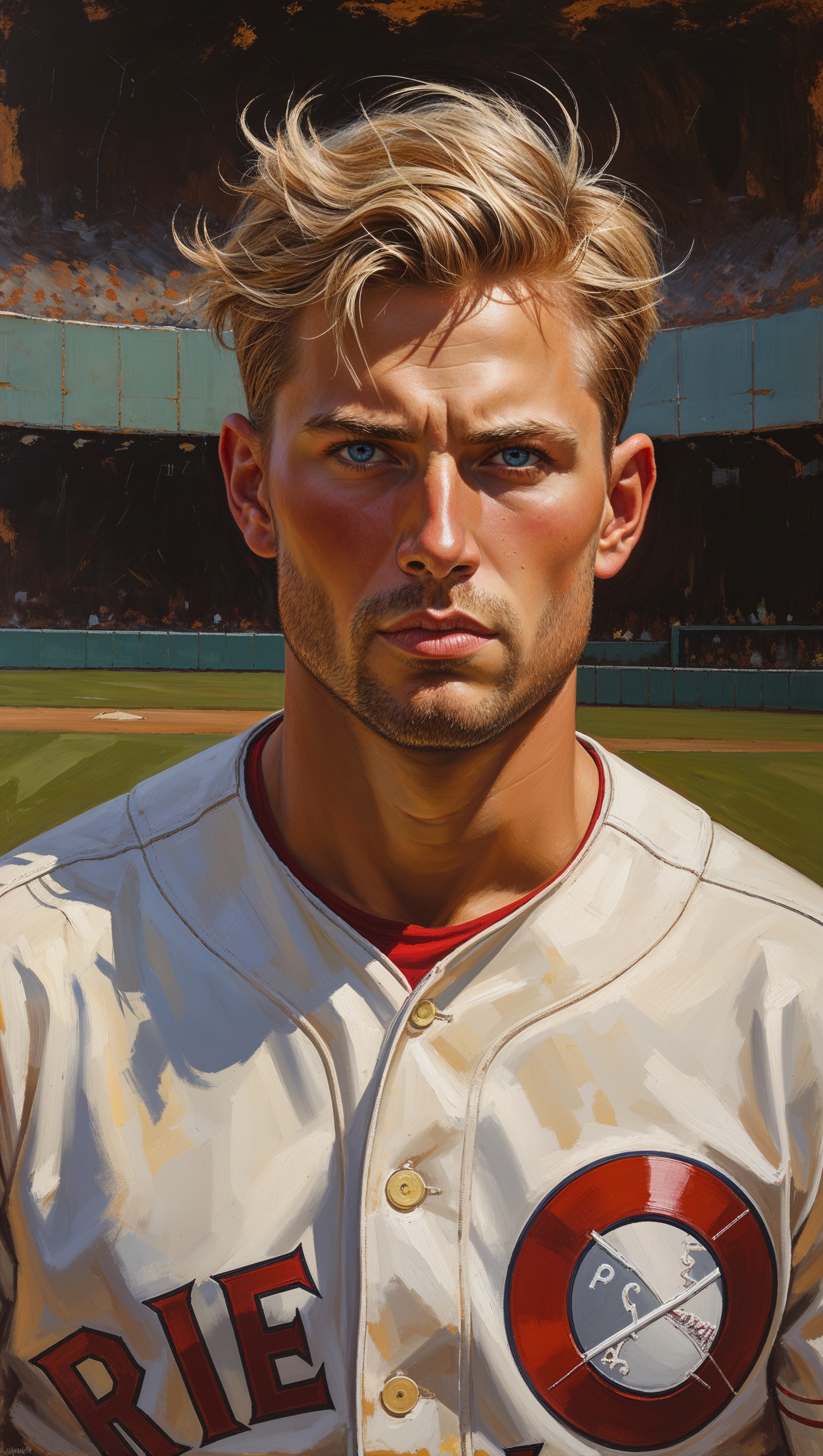Bryce Harper in a classic oil painting style