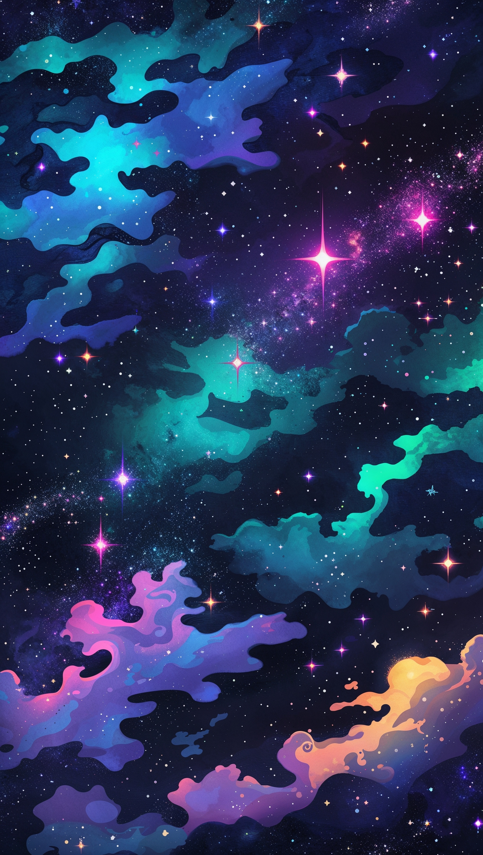 Galaxy camo mix of stars and camo pattern, cosmic iPhone background
