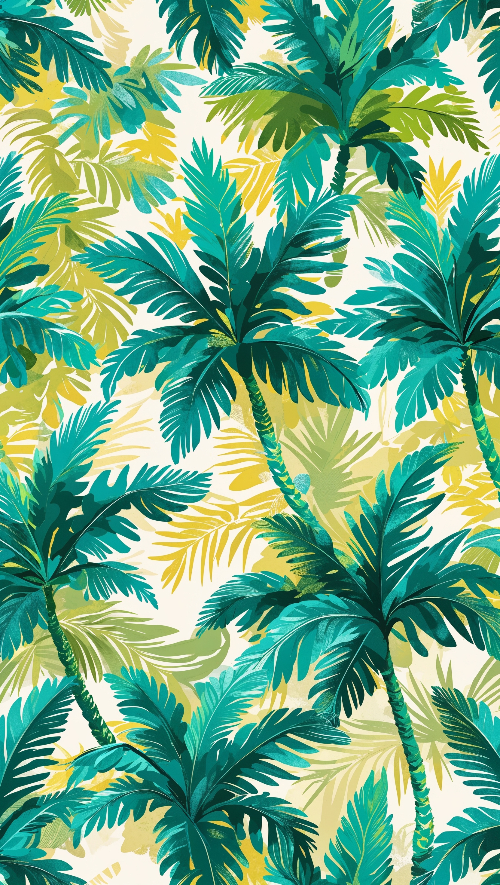 Tropical camo with palm leaf shapes, summer iPhone background