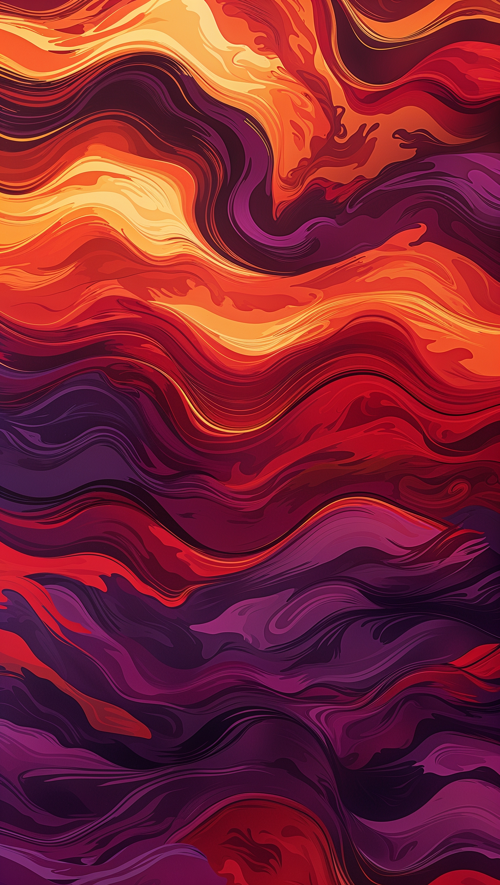 Camo design in sunset colors – orange, red, and purple blend