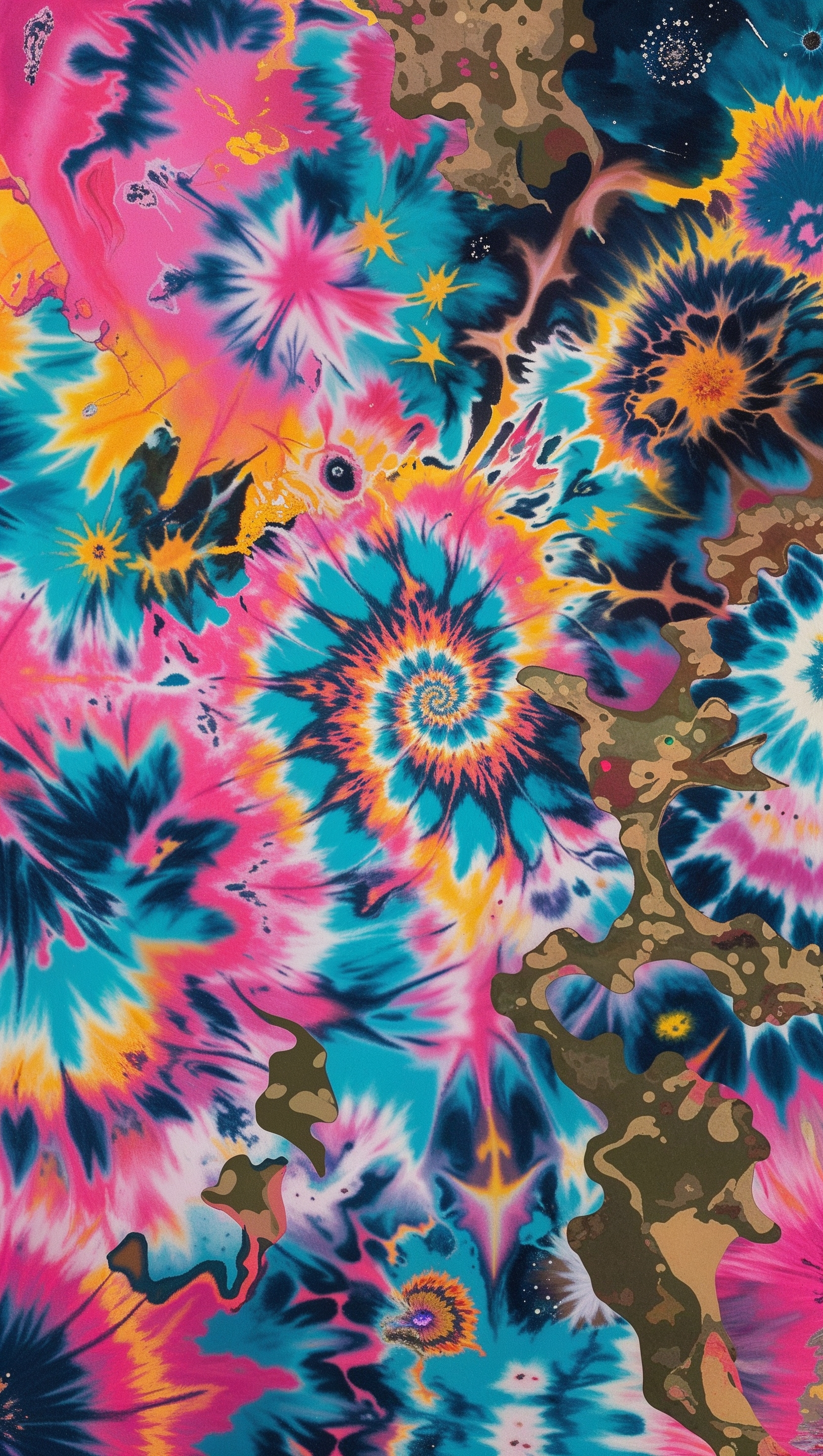 Tie-dye camo fusion, psychedelic iPhone background