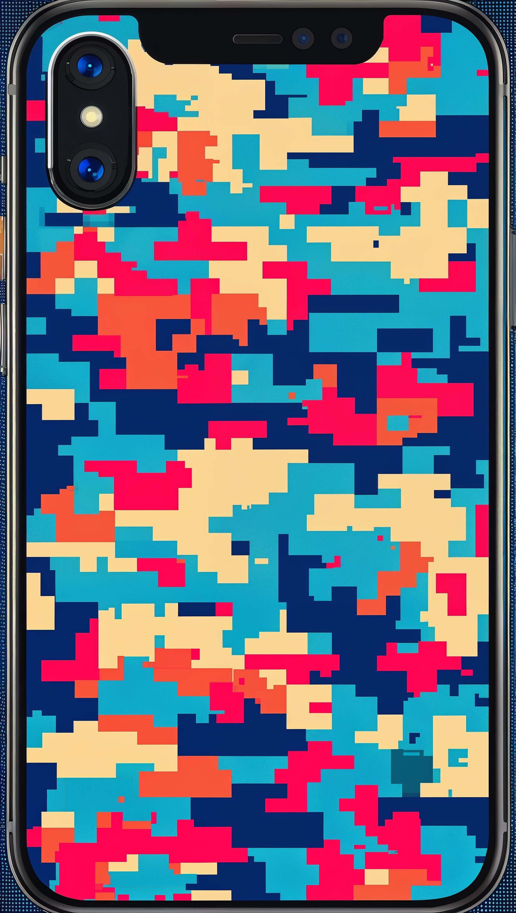 Camouflage with pixel art style, retro gaming iPhone background