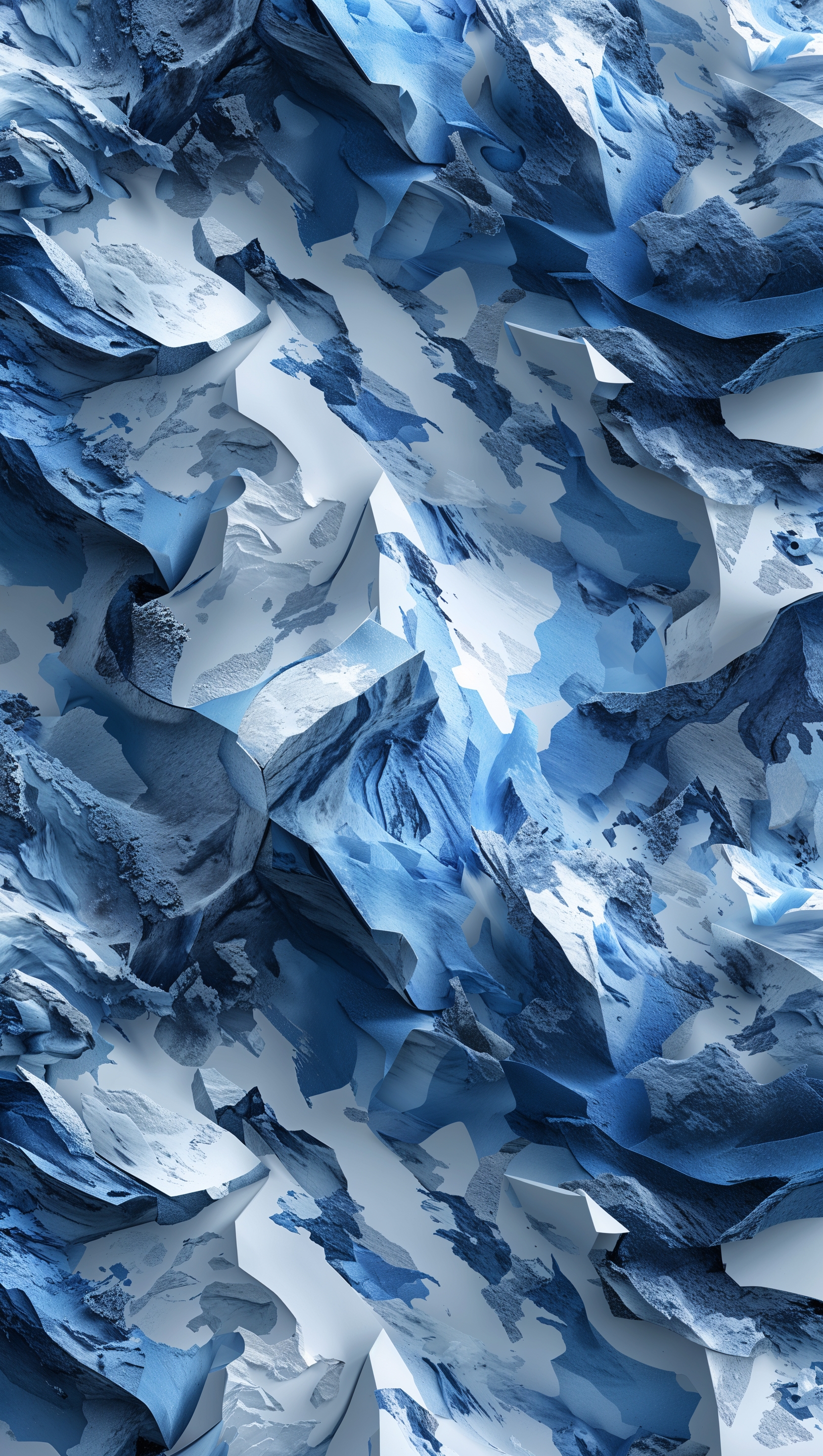 Blue arctic camo design, high-resolution iPhone background