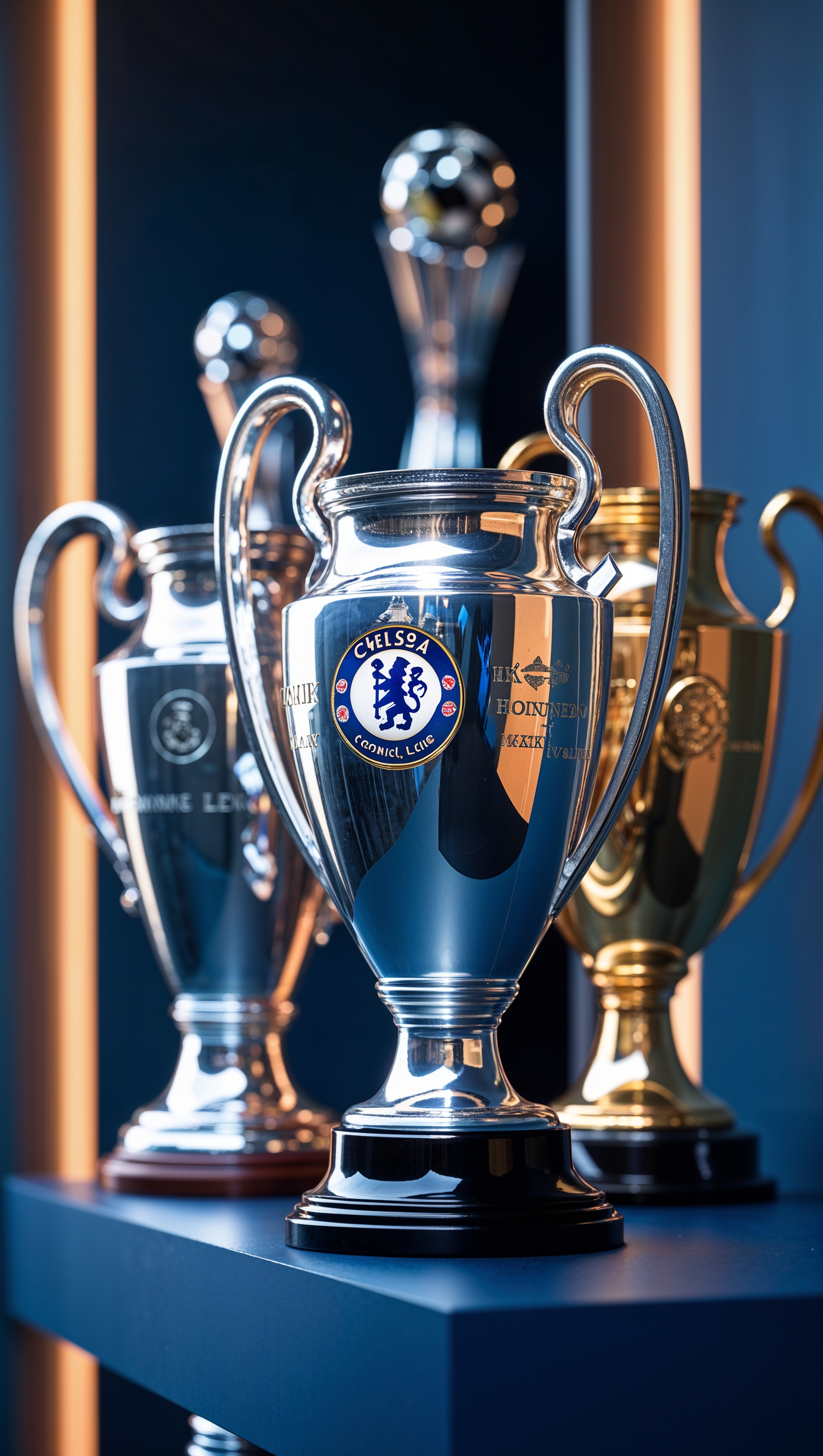 An image of Chelsea’s trophies as an iPhone background
