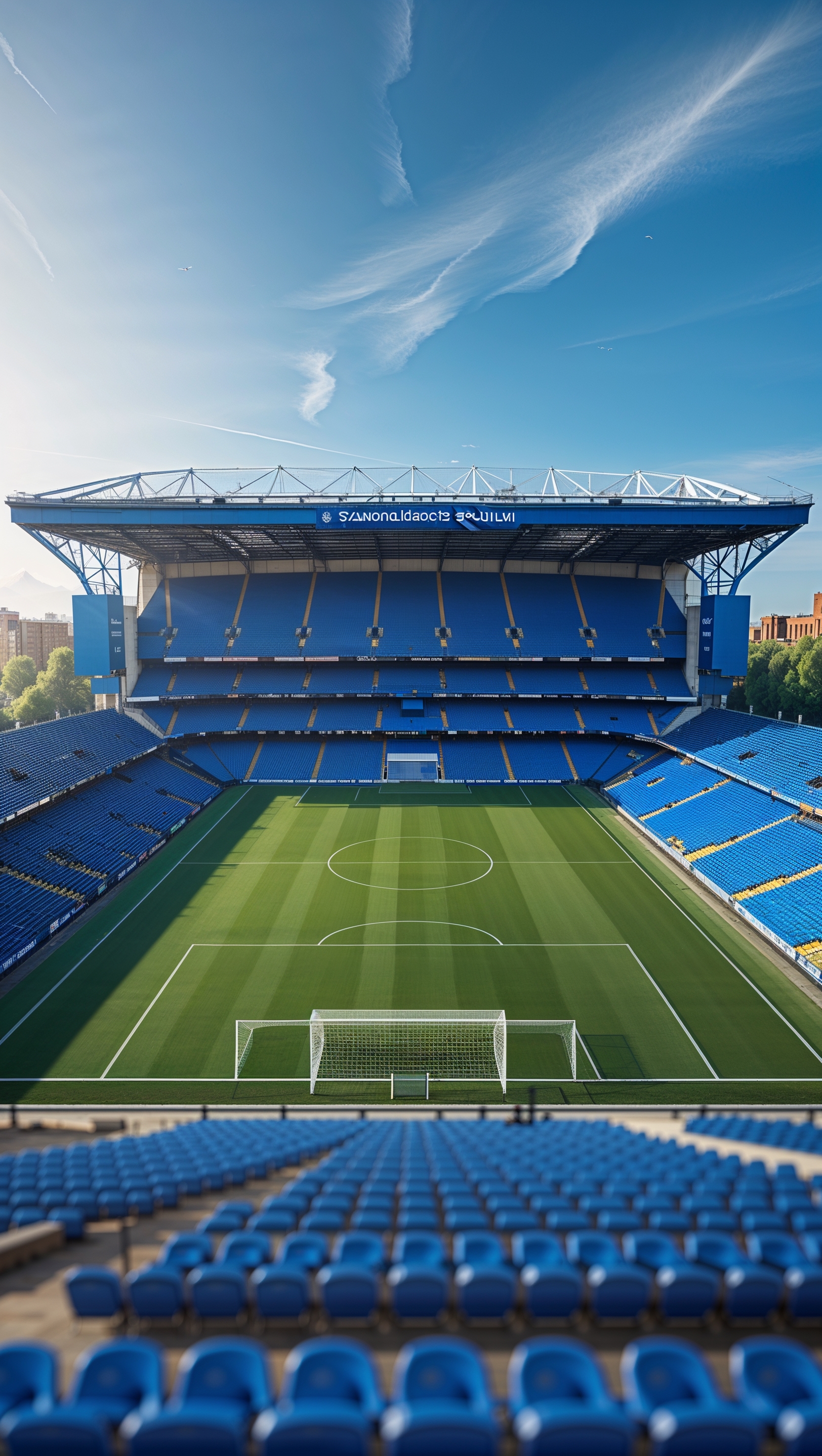 An image of Stamford Bridge stadium as an iPhone background