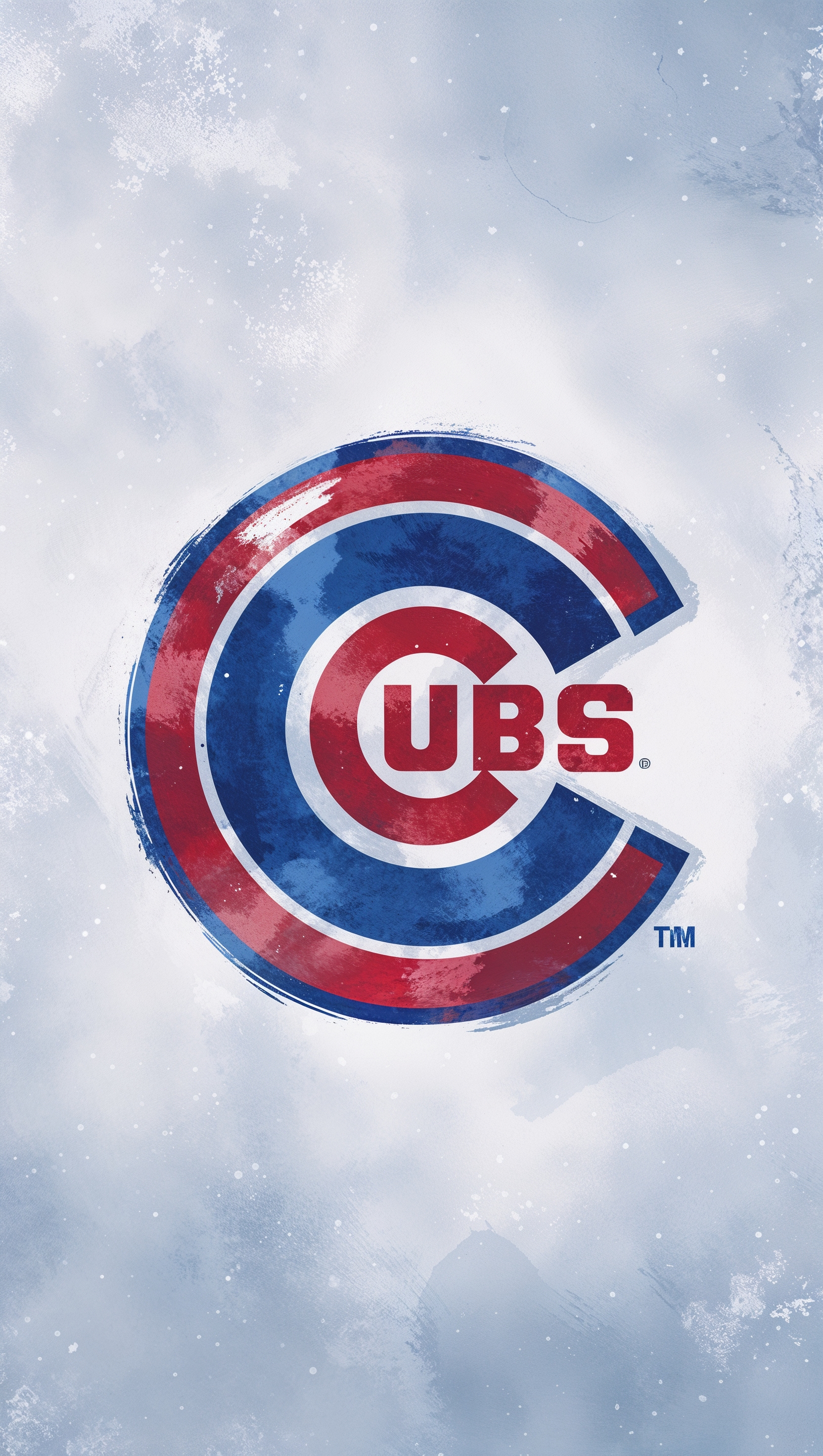 Chicago Cubs logo with watercolor effect on white background