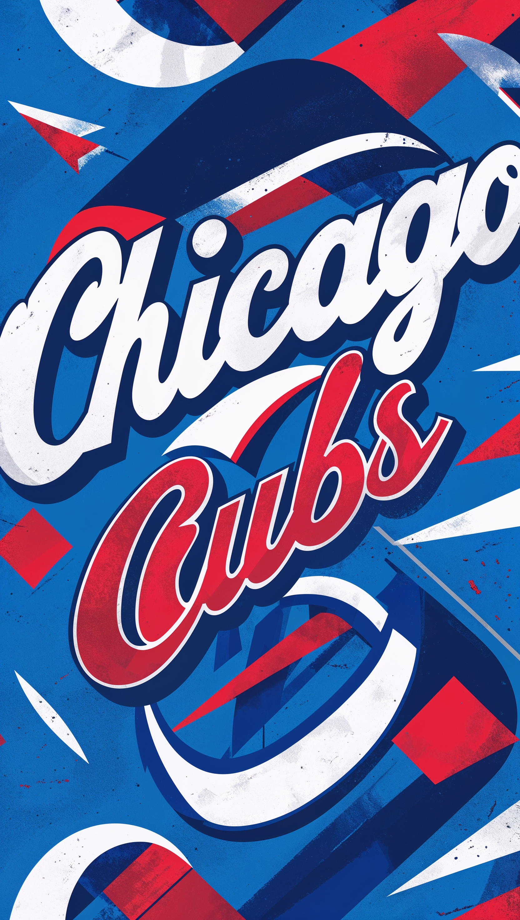 Creative typography-based wallpaper with the name “Chicago Cubs