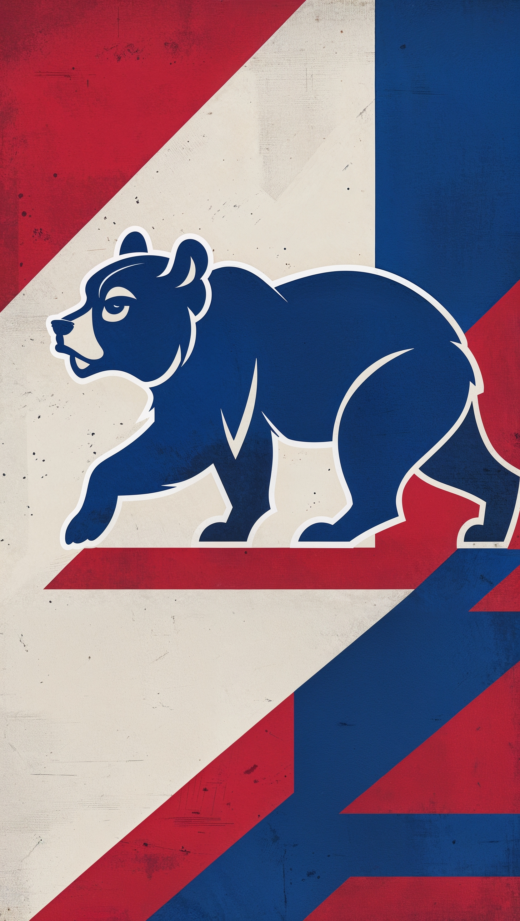 Minimalist Chicago Cubs wallpaper with team colors red, white, and blue