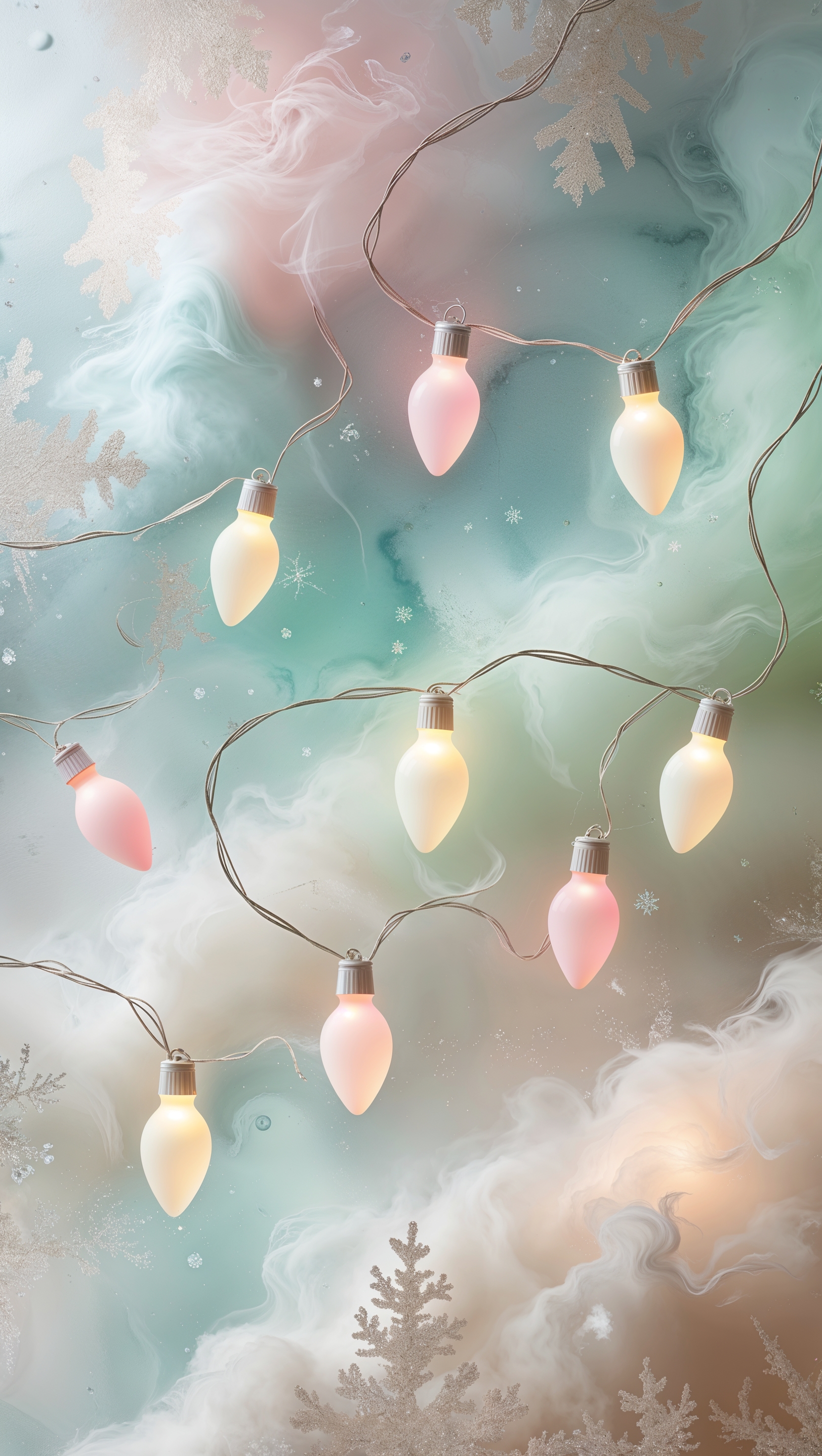 Abstract artistic image with soft-colored Christmas lights