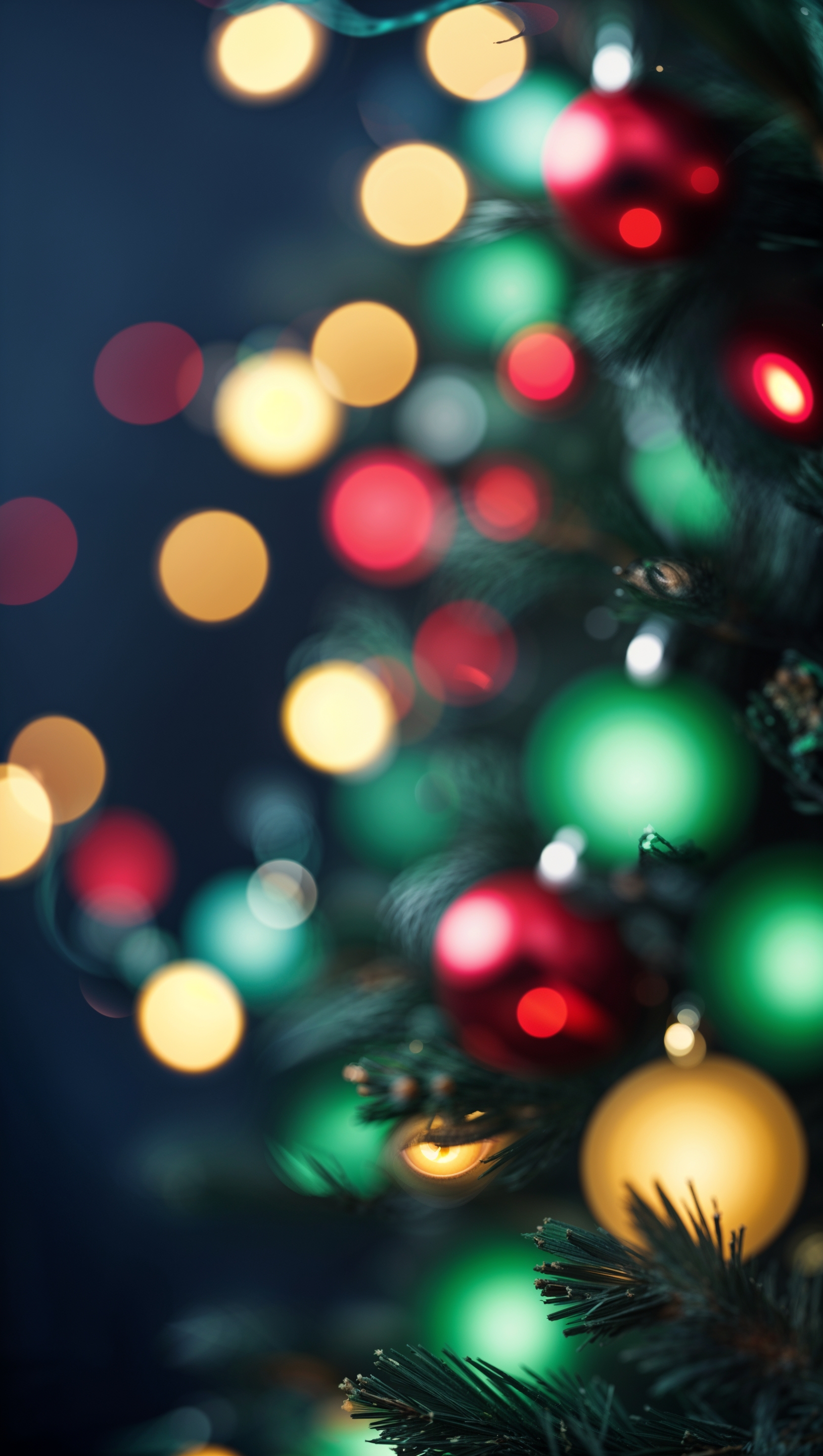 Bokeh effect of blurry Christmas lights
