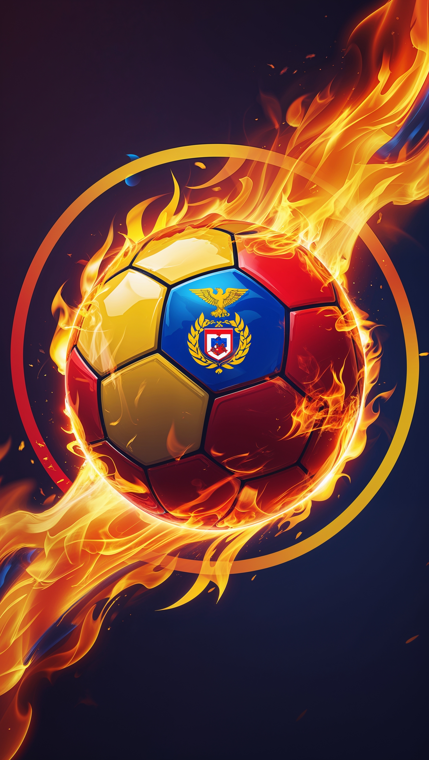 Graphic design combining soccer ball, fire, and Club América logo