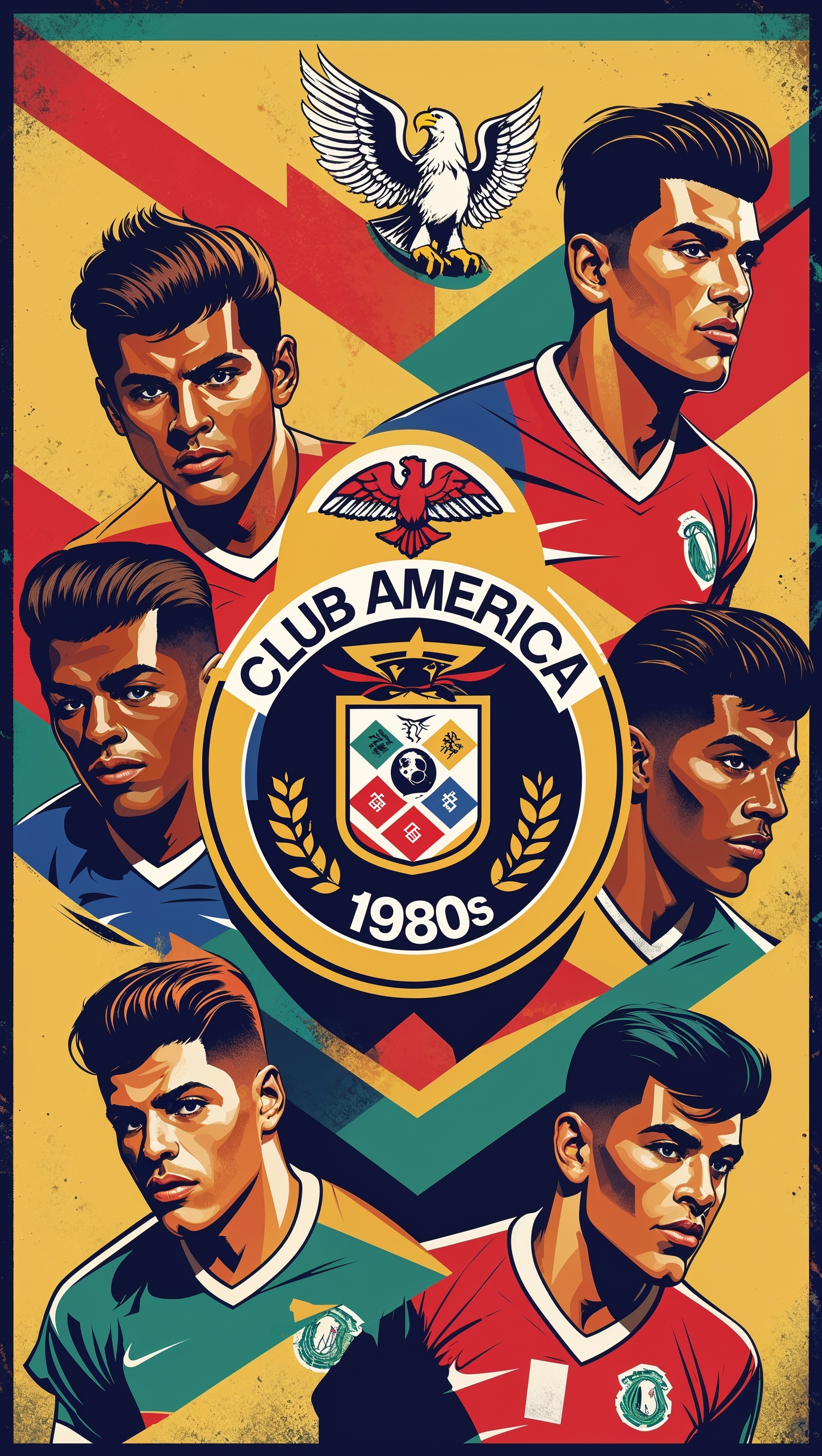Retro-style design of Club América team from the 1980s