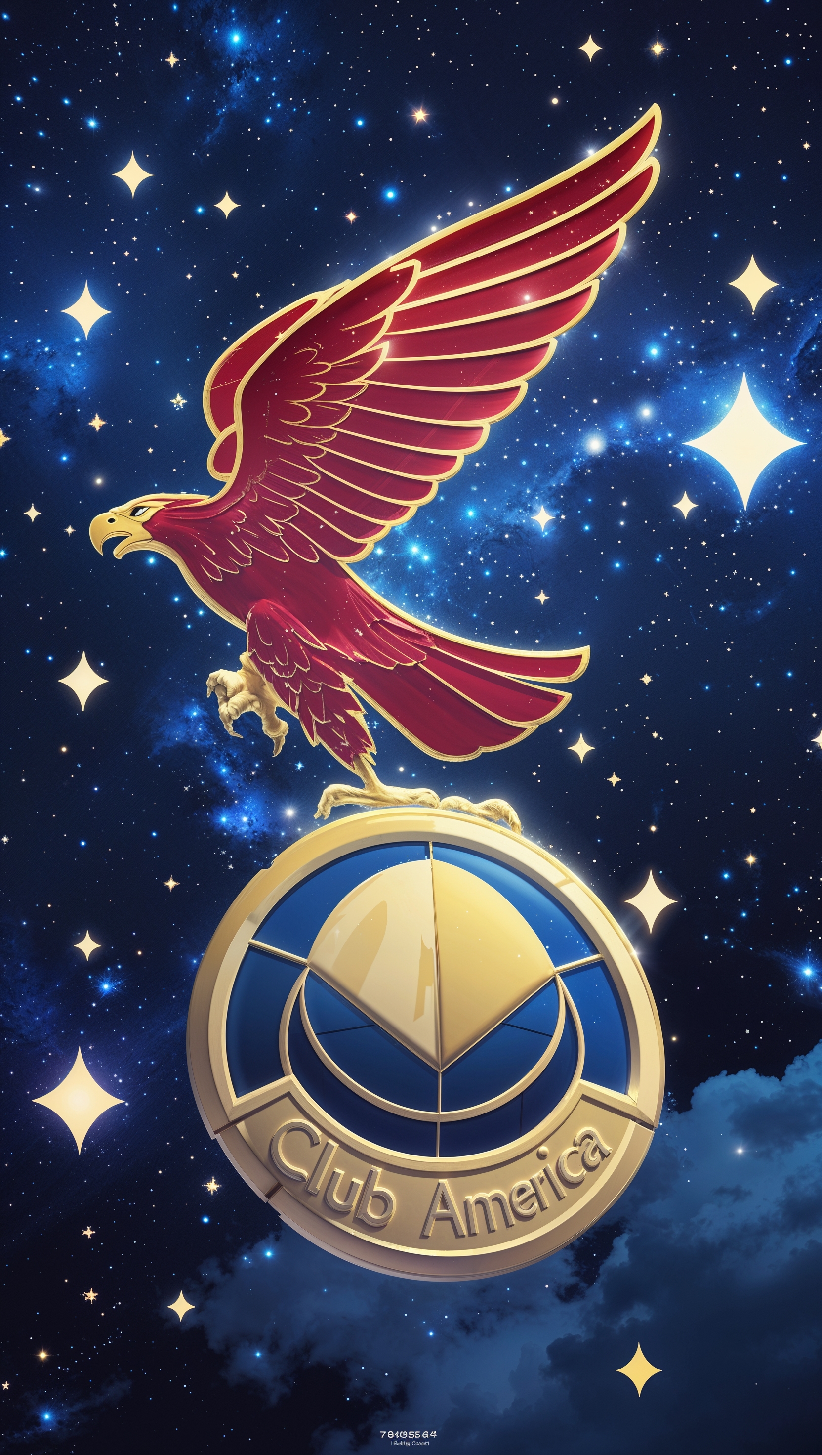 Surreal image of Club América logo in a starry sky