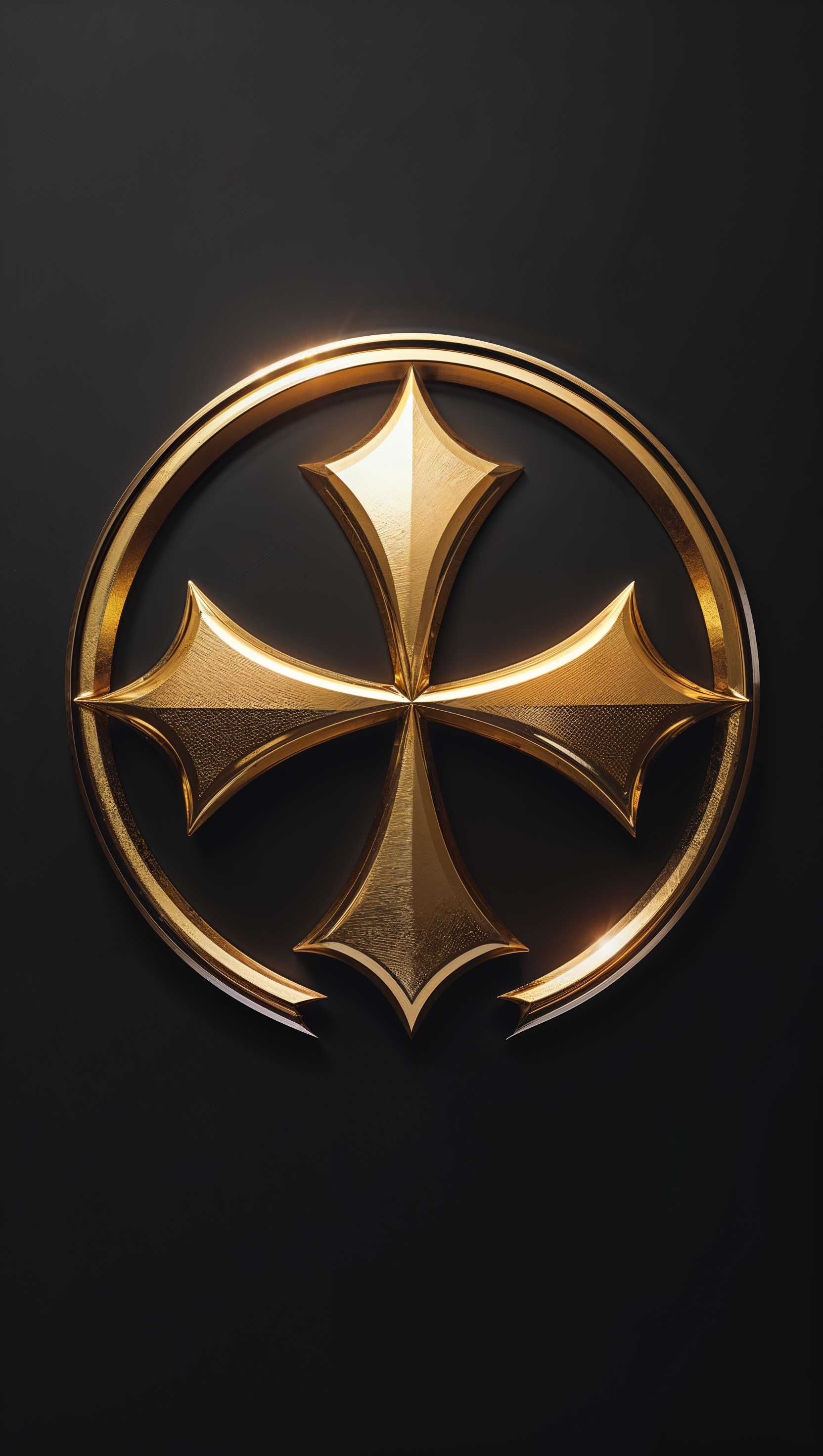 Golden Club América logo on black background, iPhone wallpaper