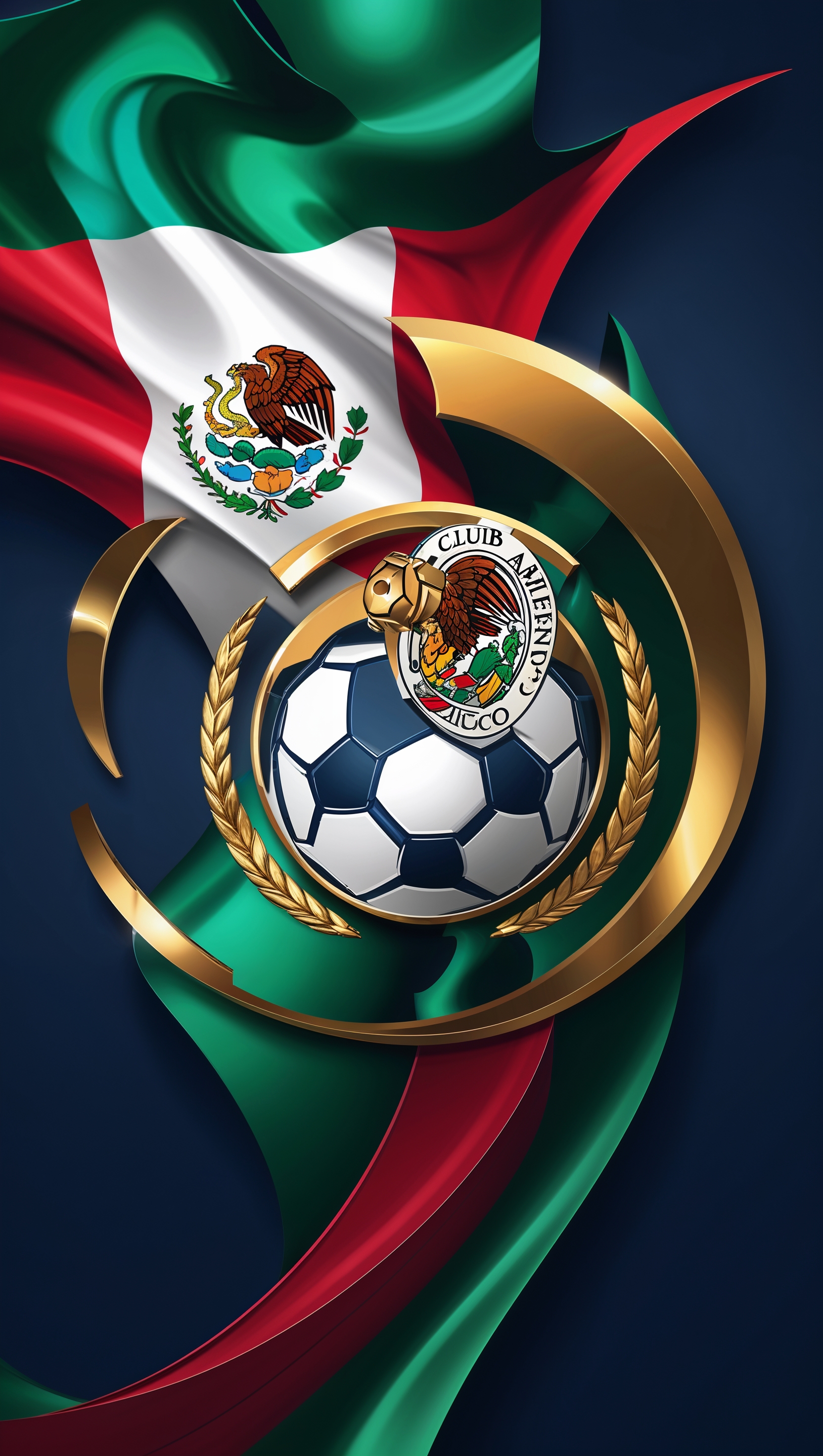 Mexican flag blended with Club América emblem, iPhone wallpaper