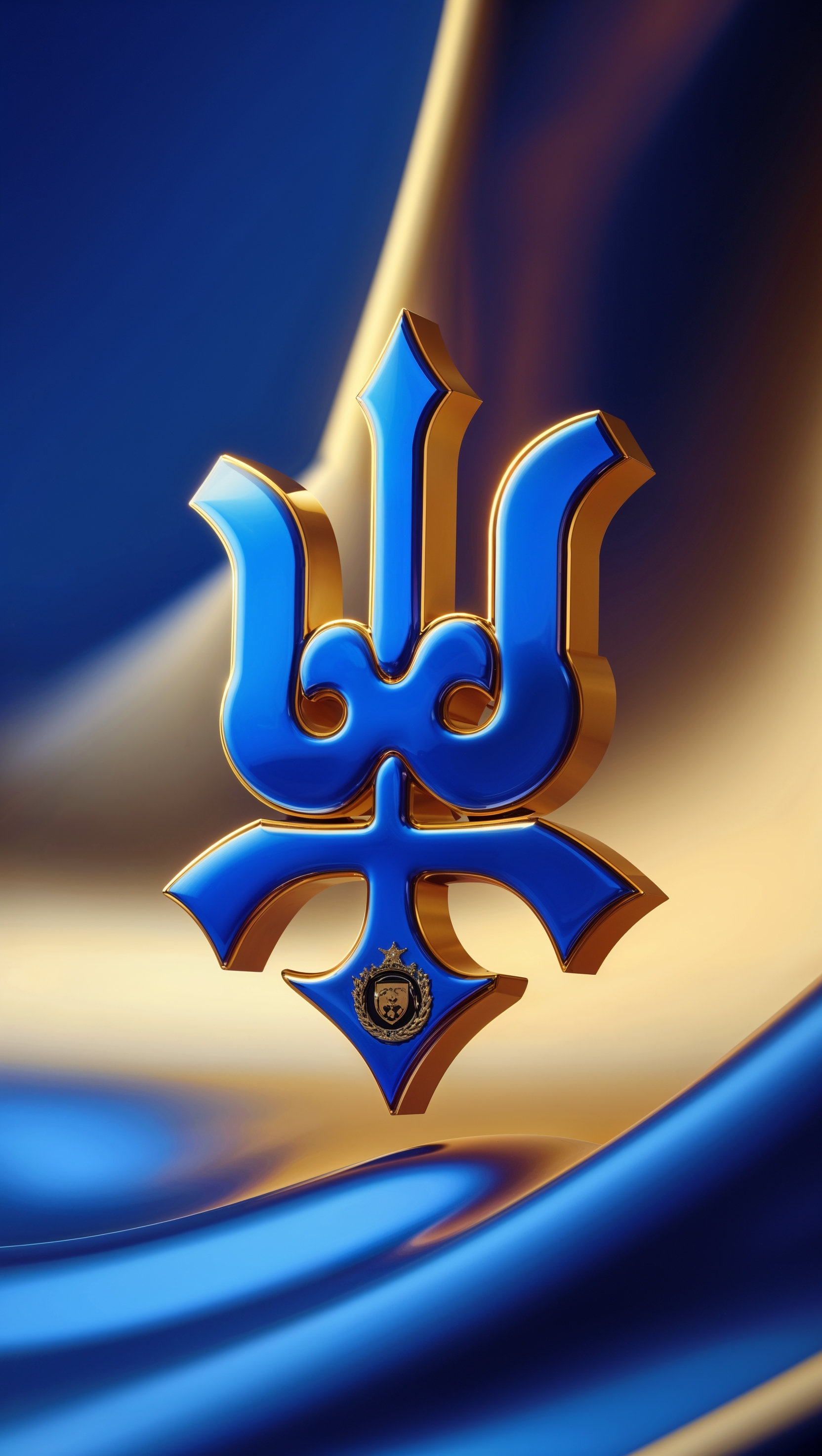 3D Club América logo on a blue and gold background