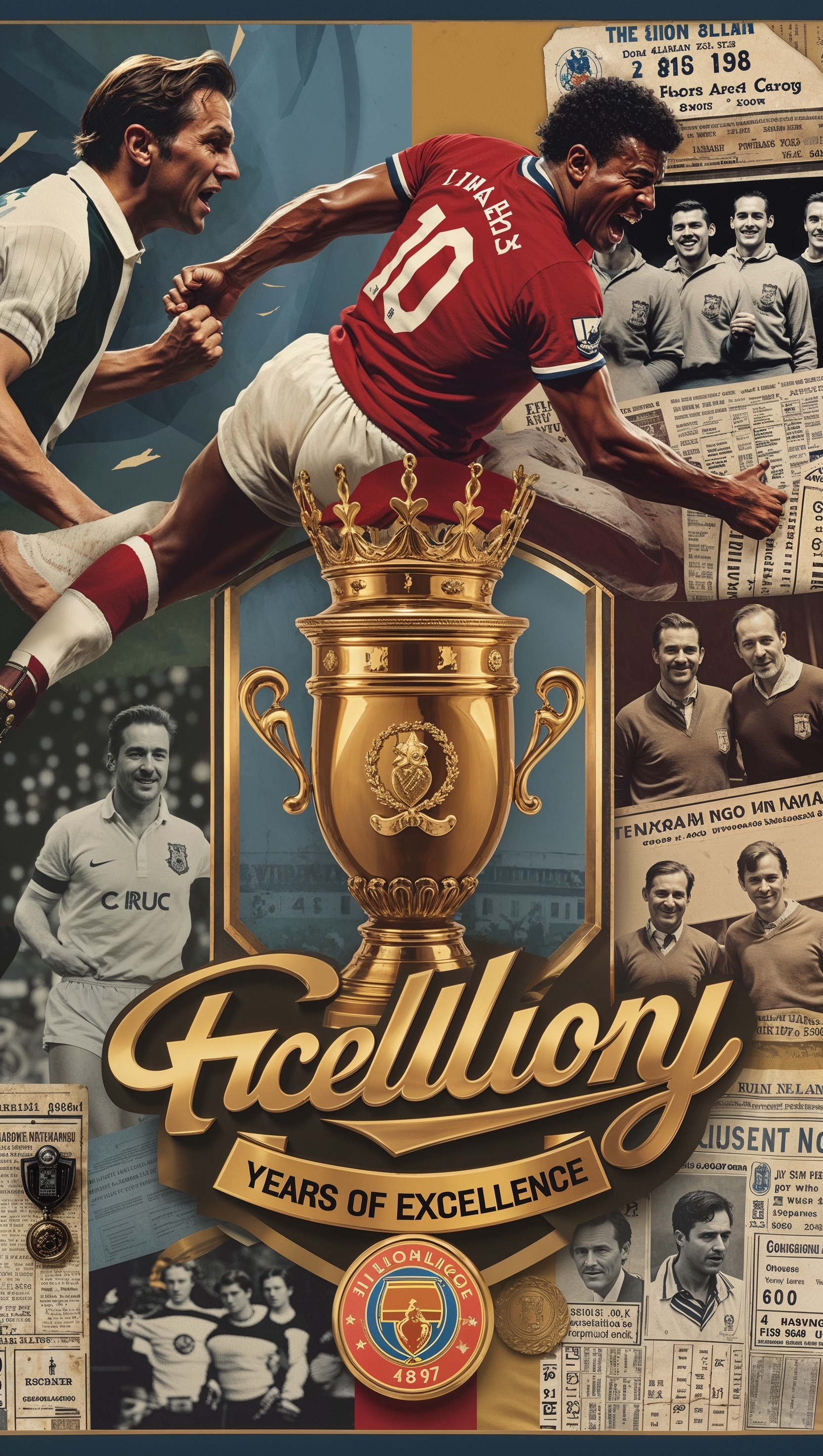 Collage of club history and legendary players