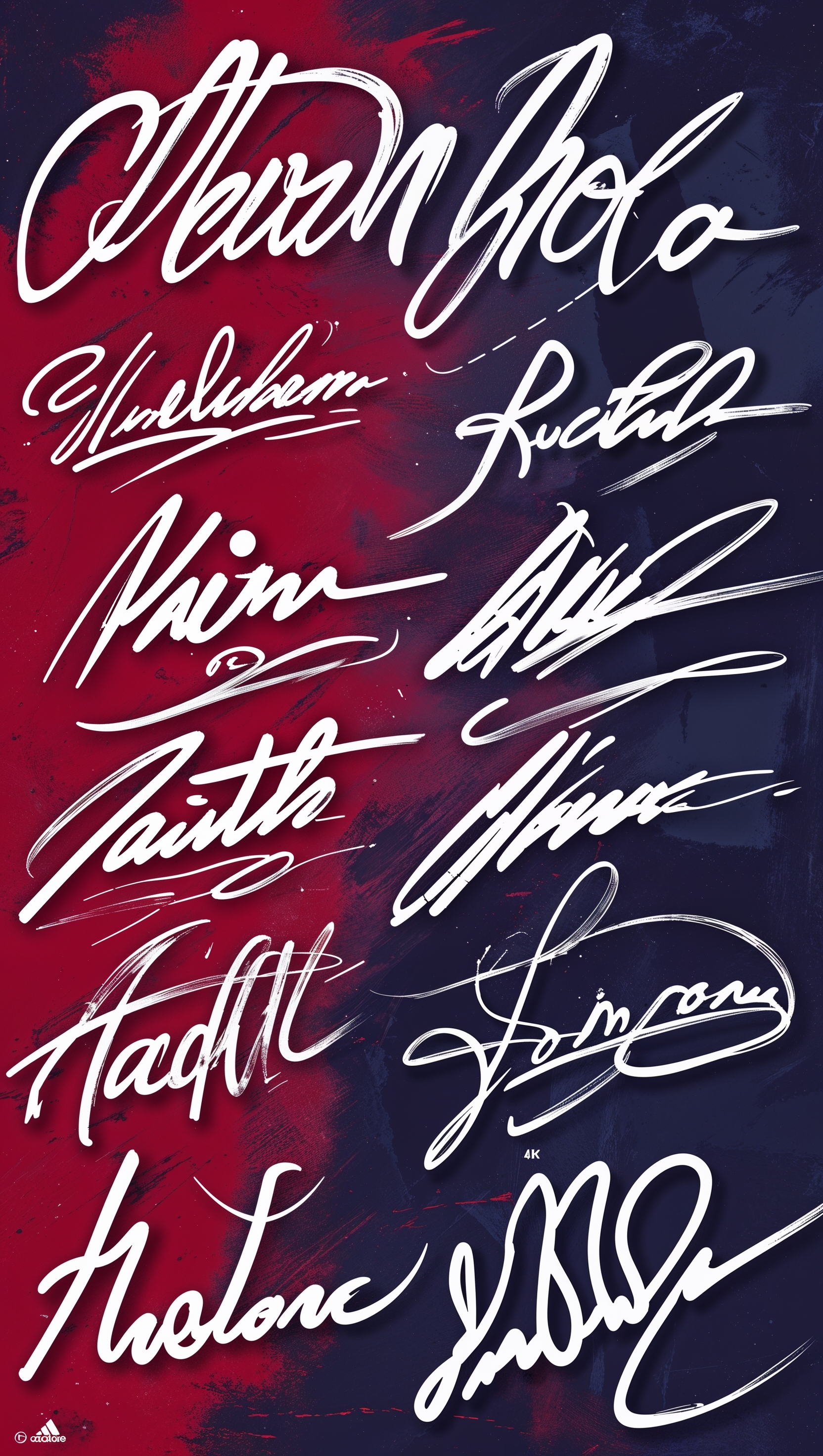 Official wallpaper with signatures of main squad players