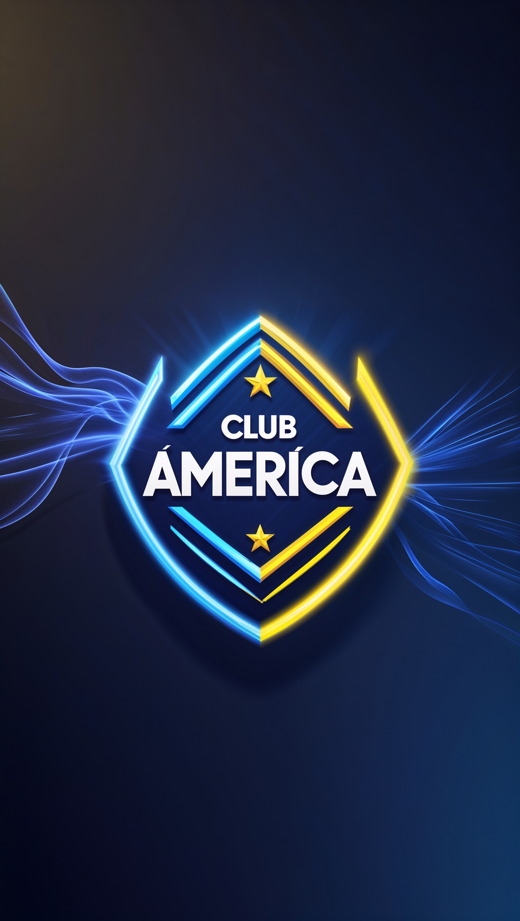 Neon-style Club América logo on dark background