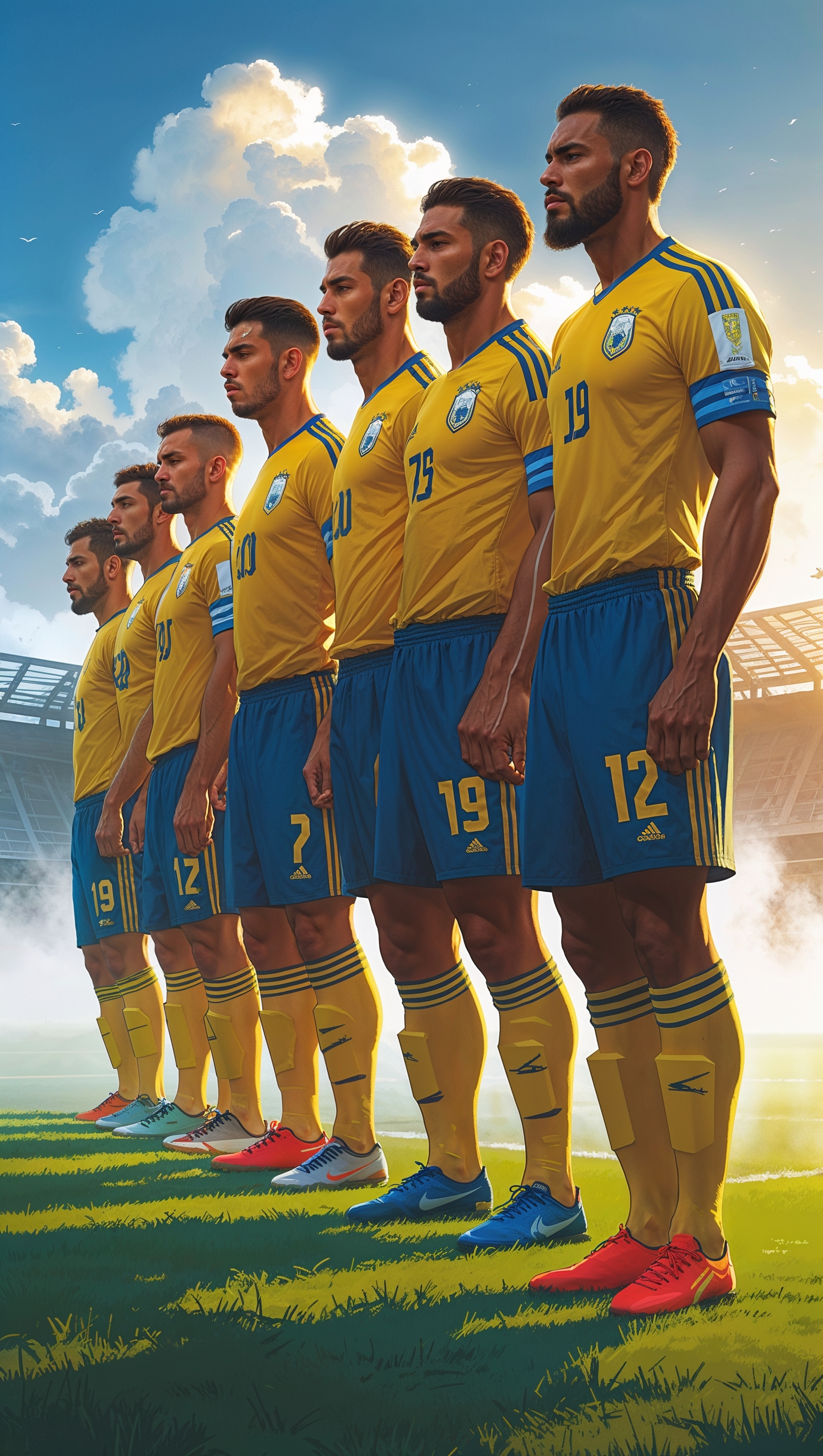 Cinematic design of Club América players on the field