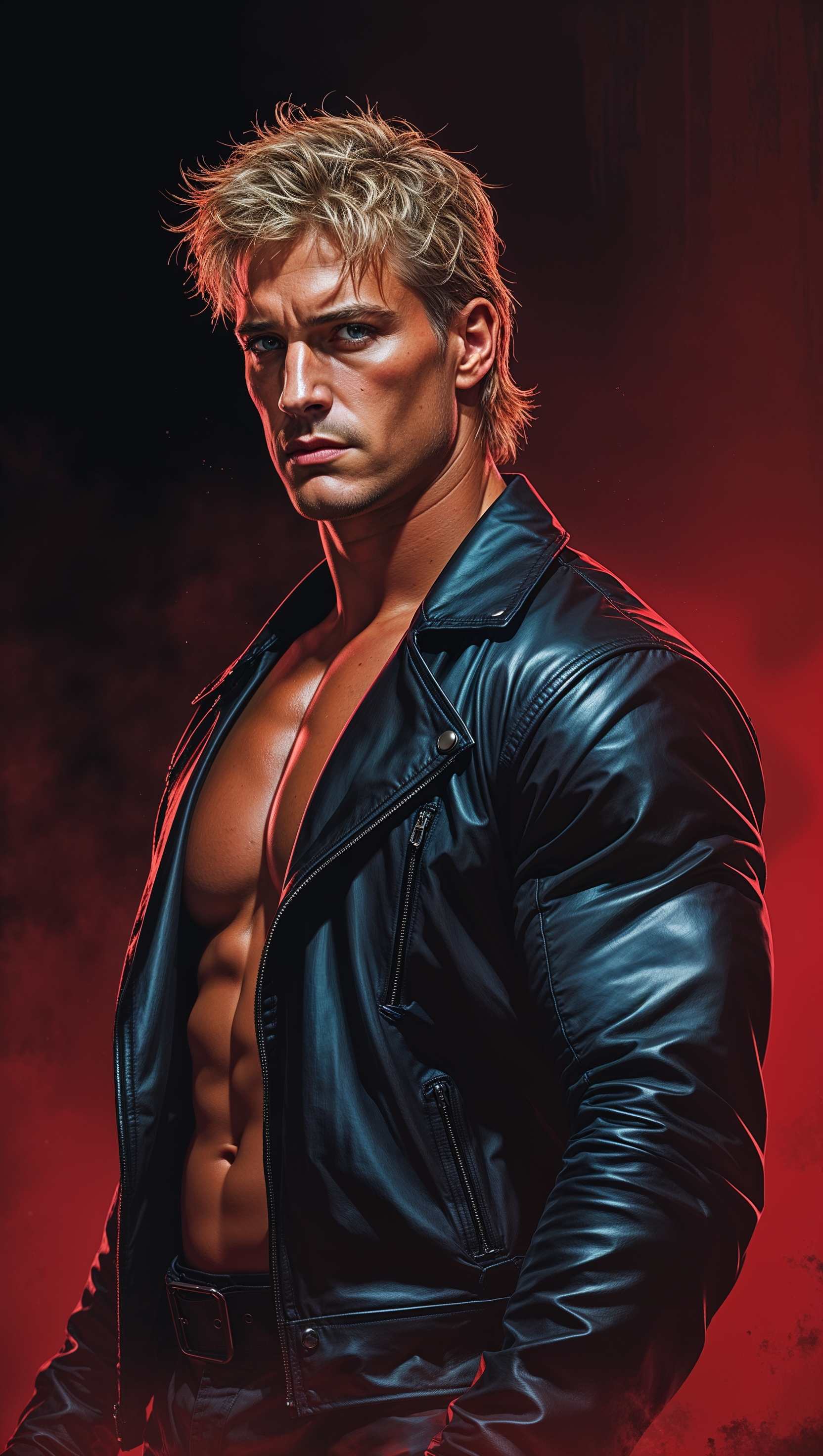 Dark and mysterious Cody Rhodes wallpaper with red backlight