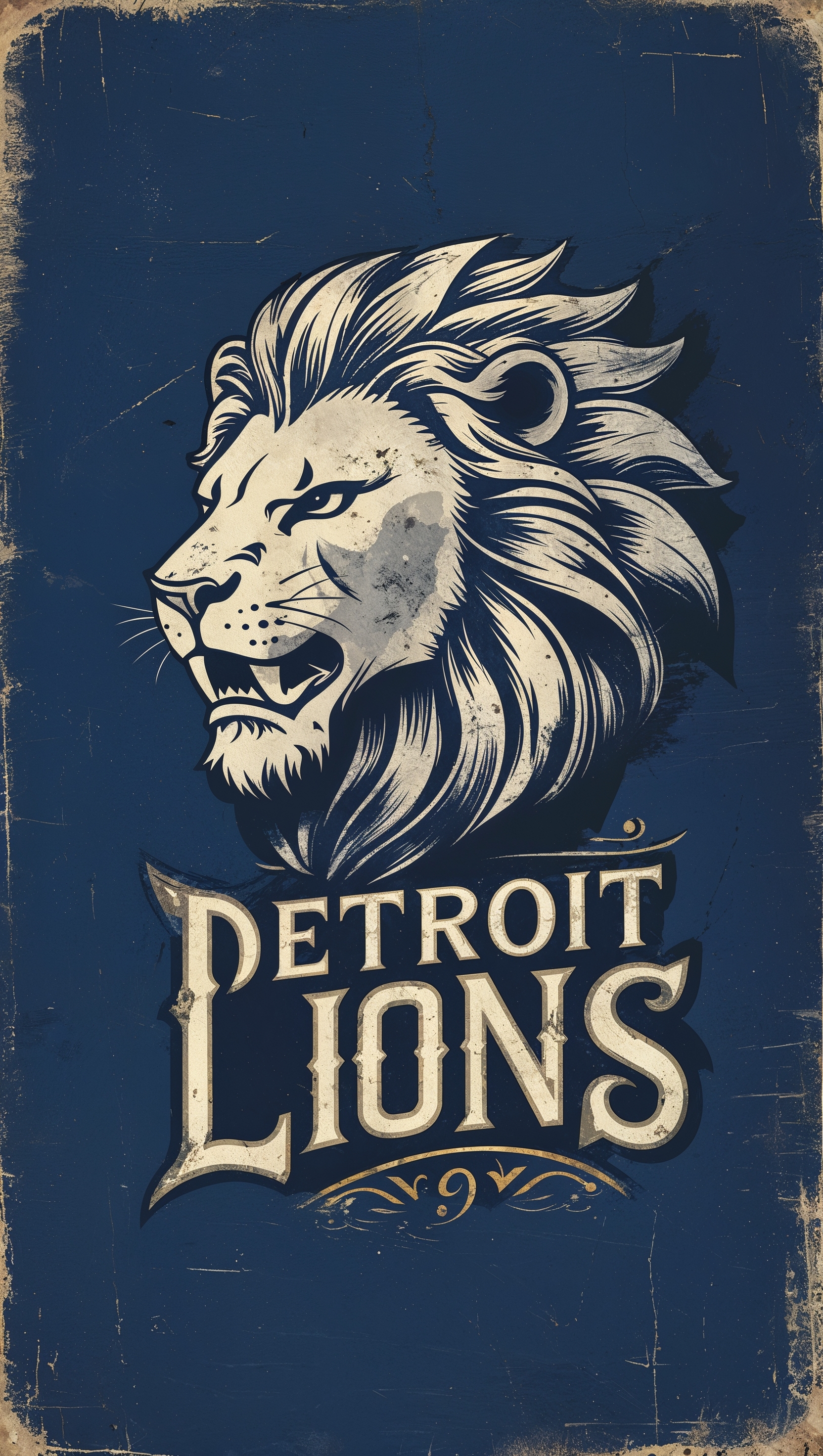 Vintage style Detroit Lions logo design