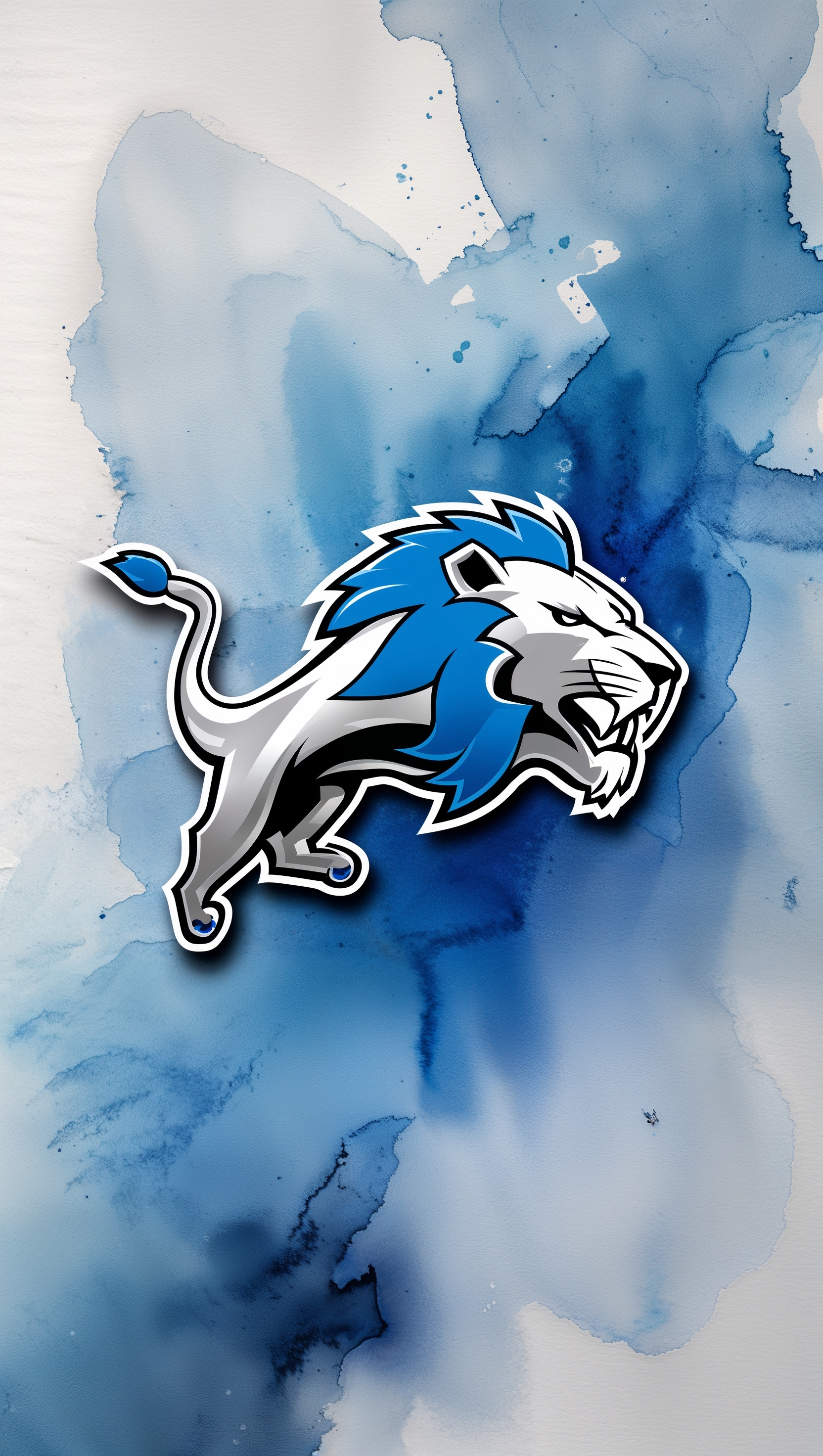 Watercolor background with Detroit Lions logo