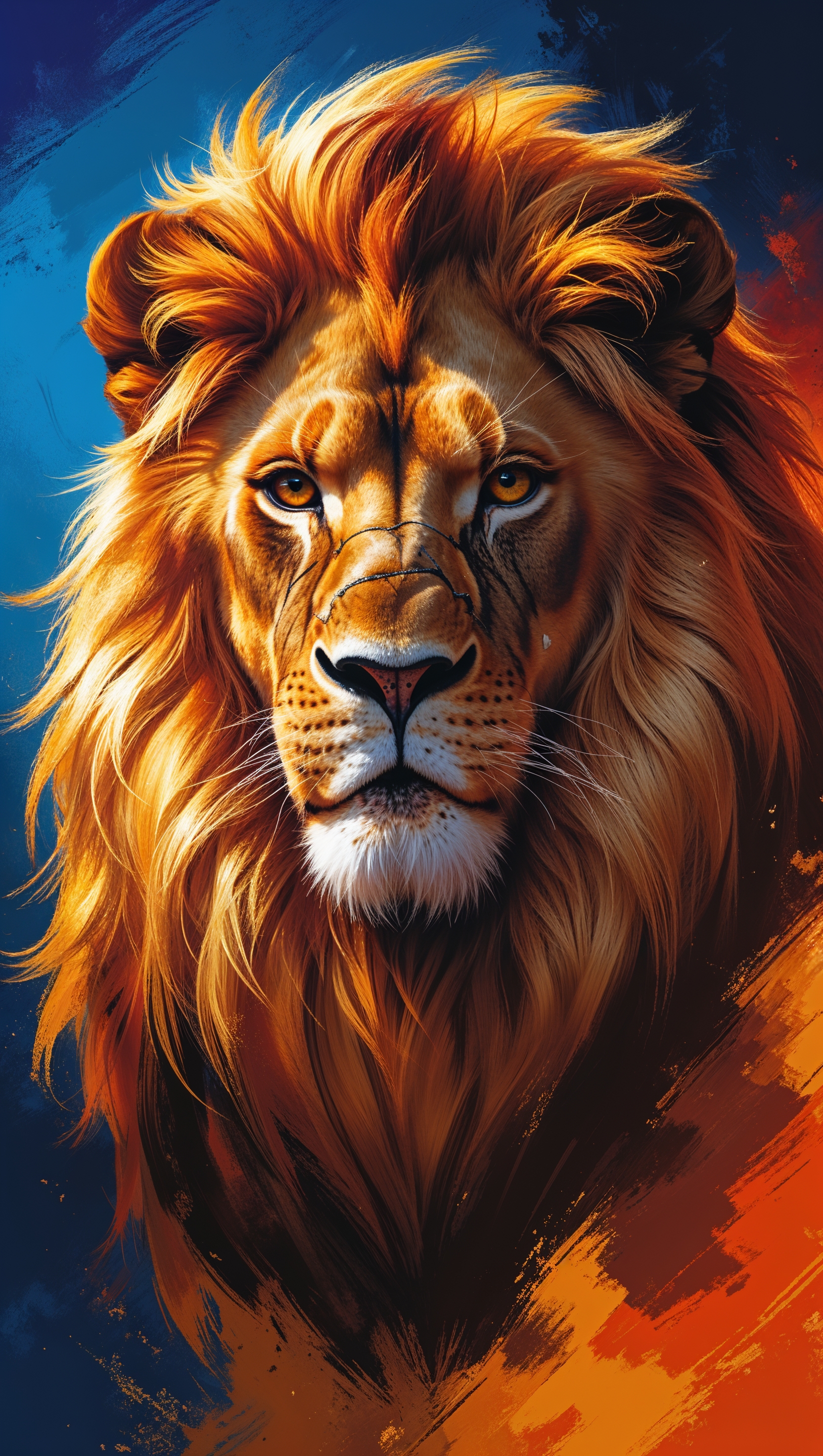 Blend of digital art and oil painting of the team’s lion