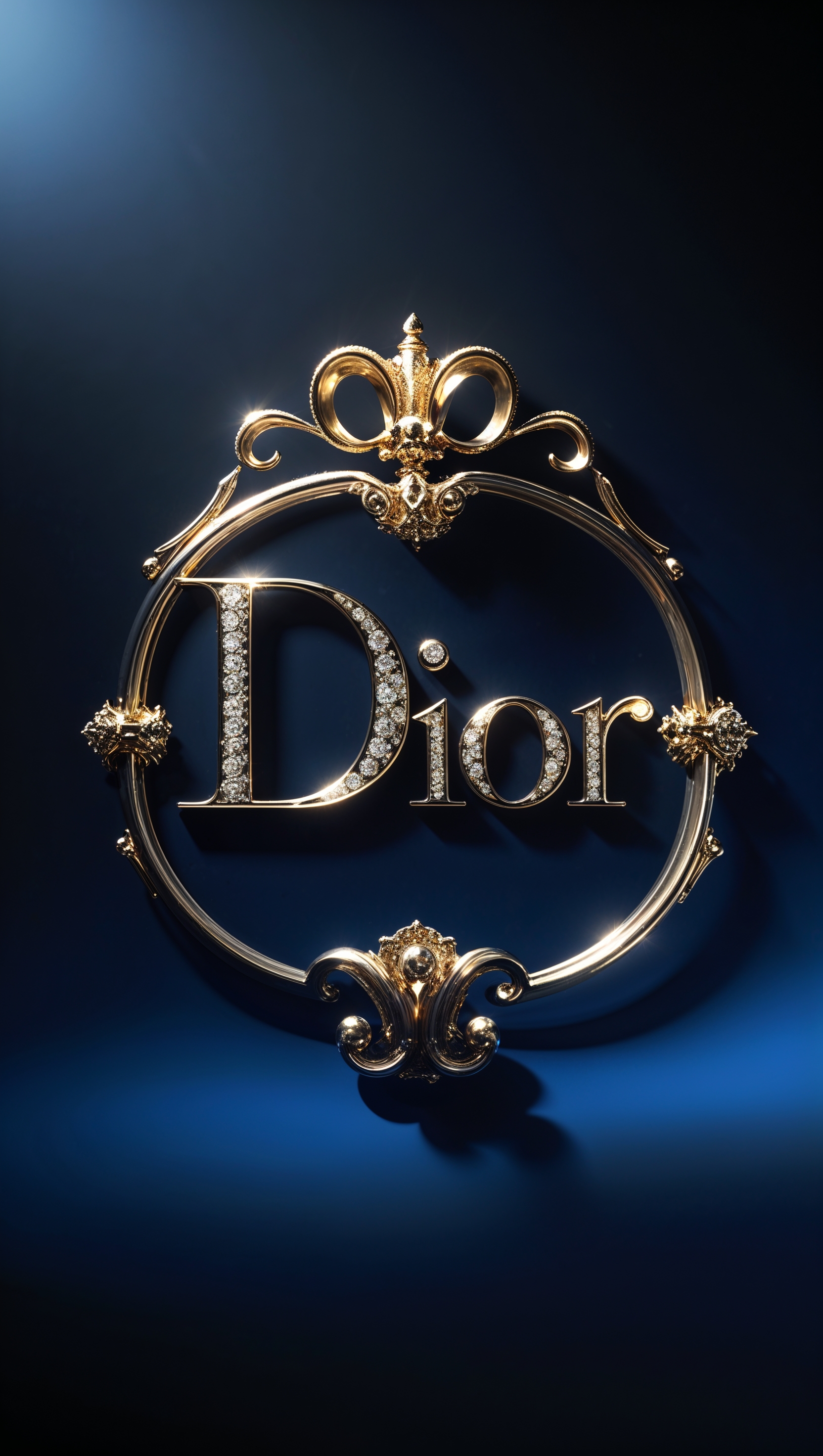 3D Dior logo with cinematic lighting, high-definition