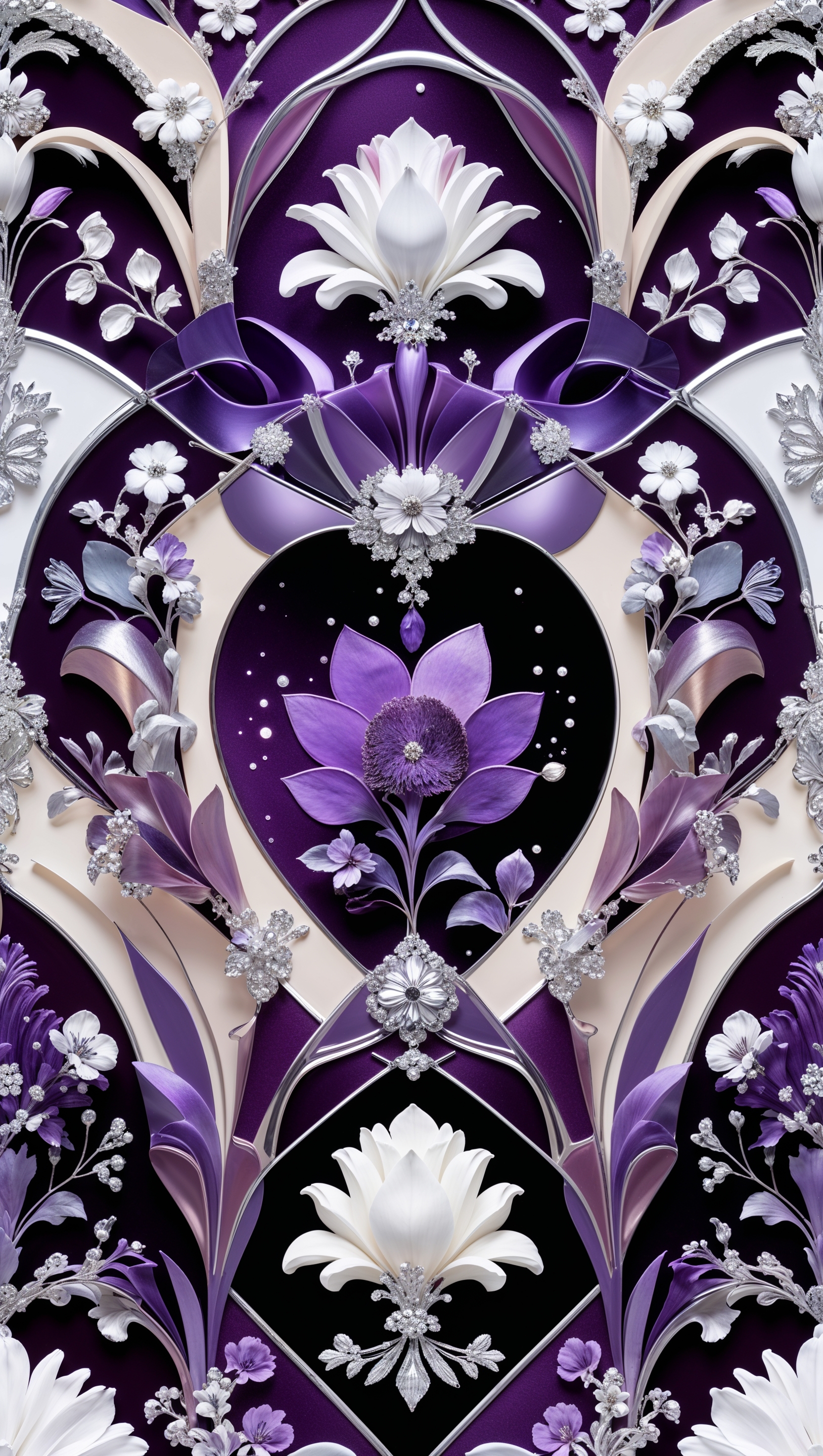 Dior wallpaper in purple, silver, and white color blend