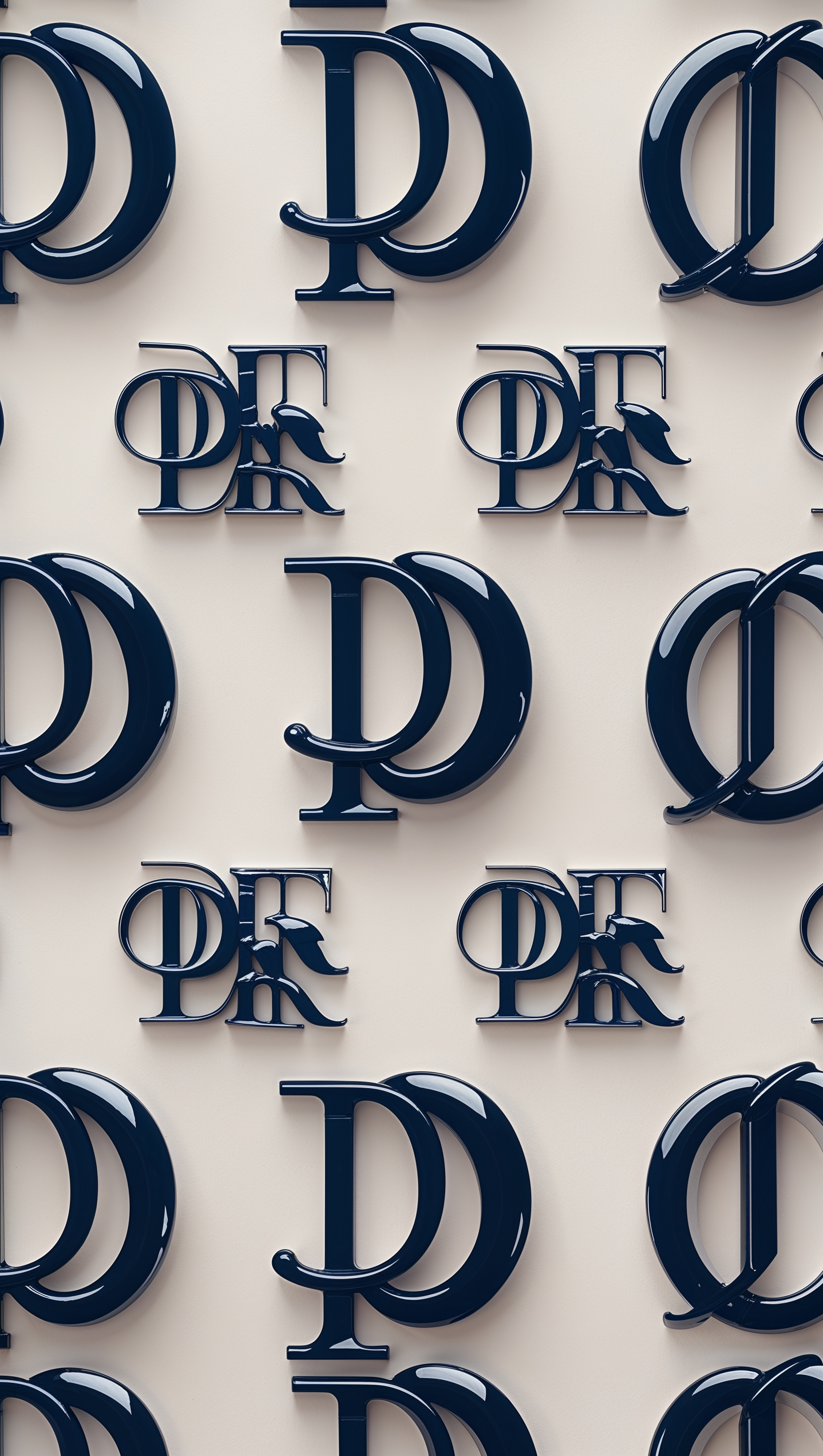 Dior logo pattern wallpaper with repeating monograms