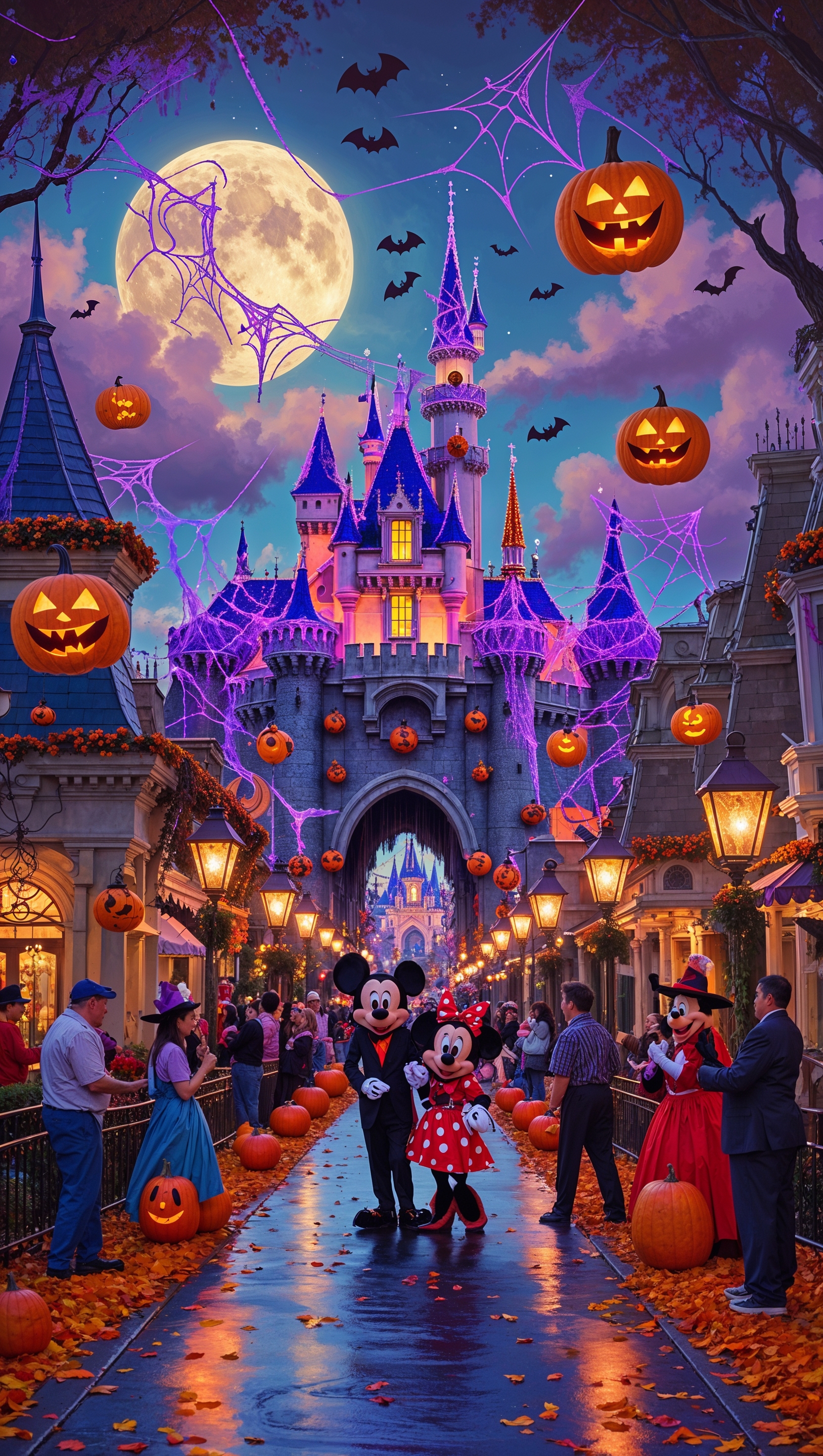 Fantasy image of Disneyland decorated for Halloween