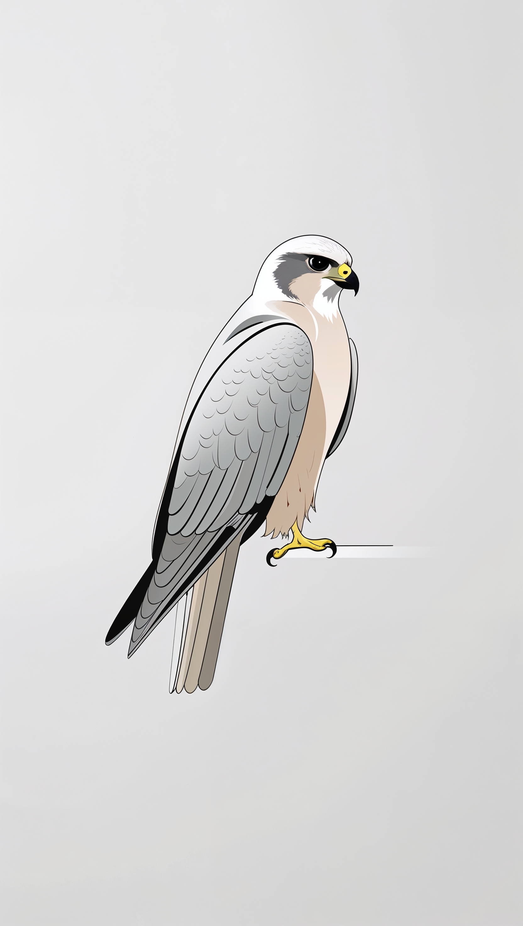 Minimalist falcon design, white background