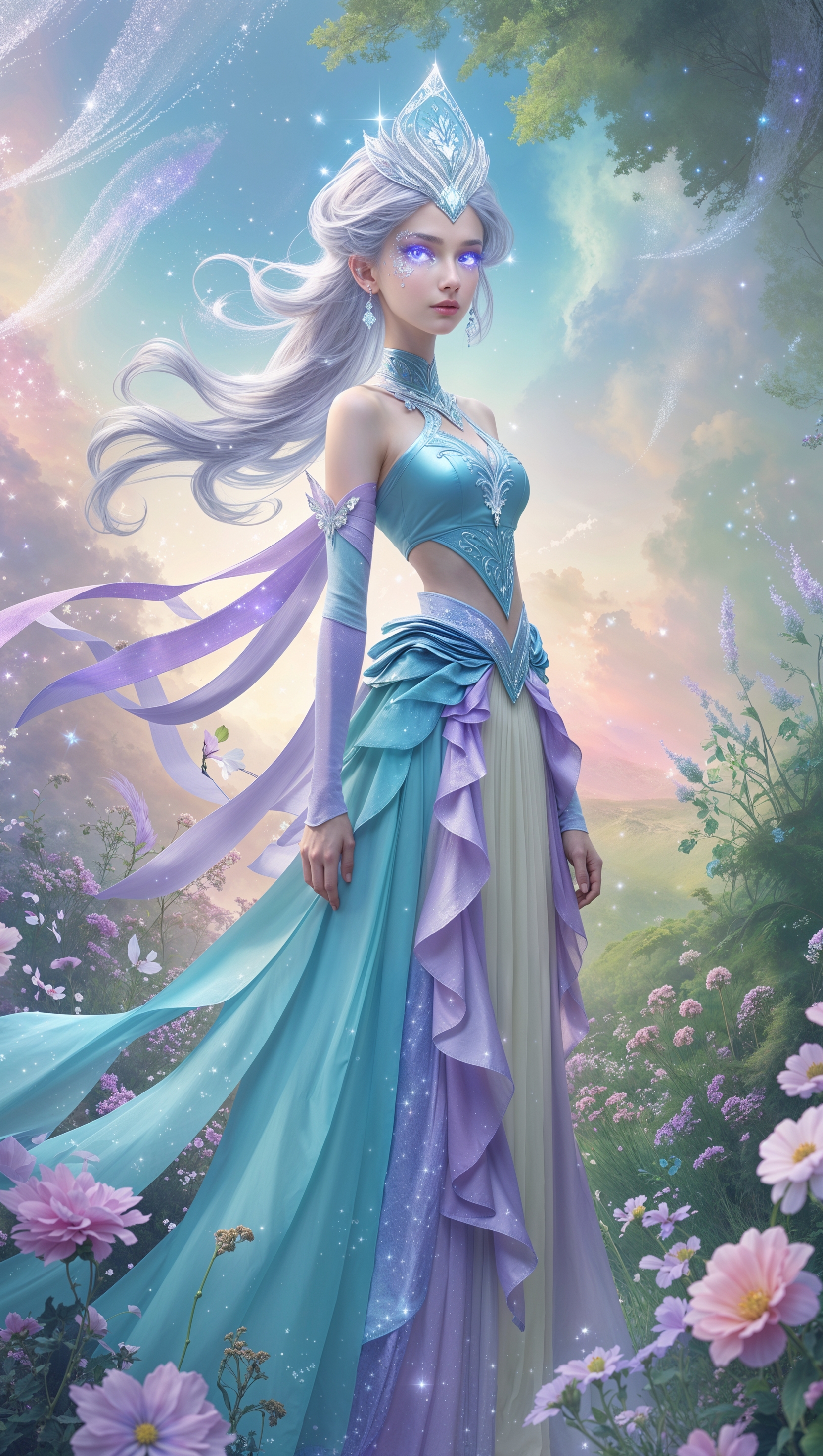 A magical girl with silver eyes in a parallel world