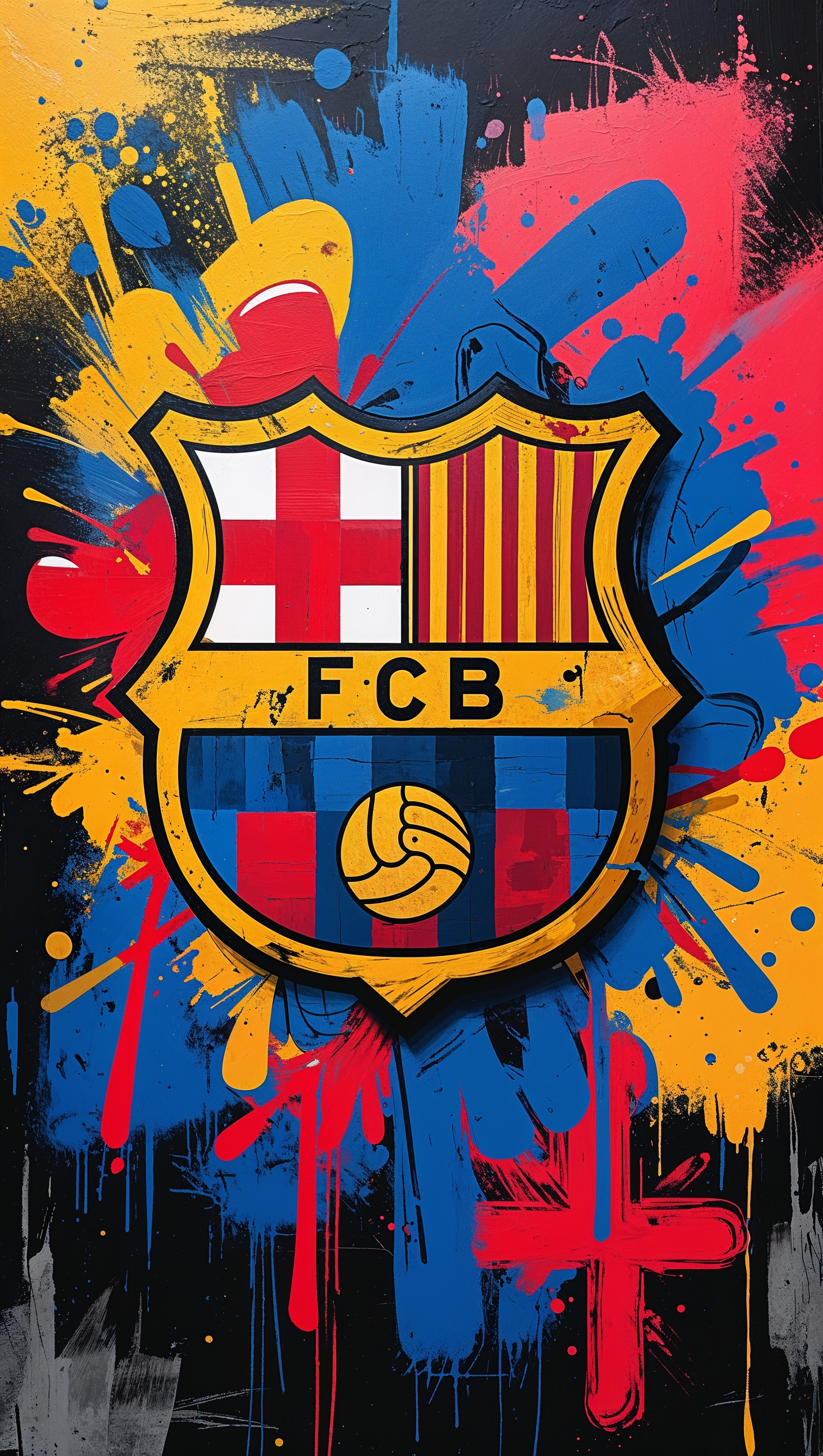 Artistic design inspired by graffiti style and Barcelona logo