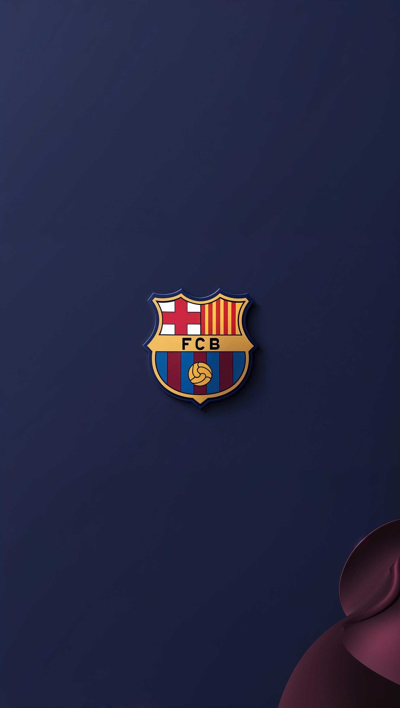 Minimal design with blue and garnet colors and small Barça logo
