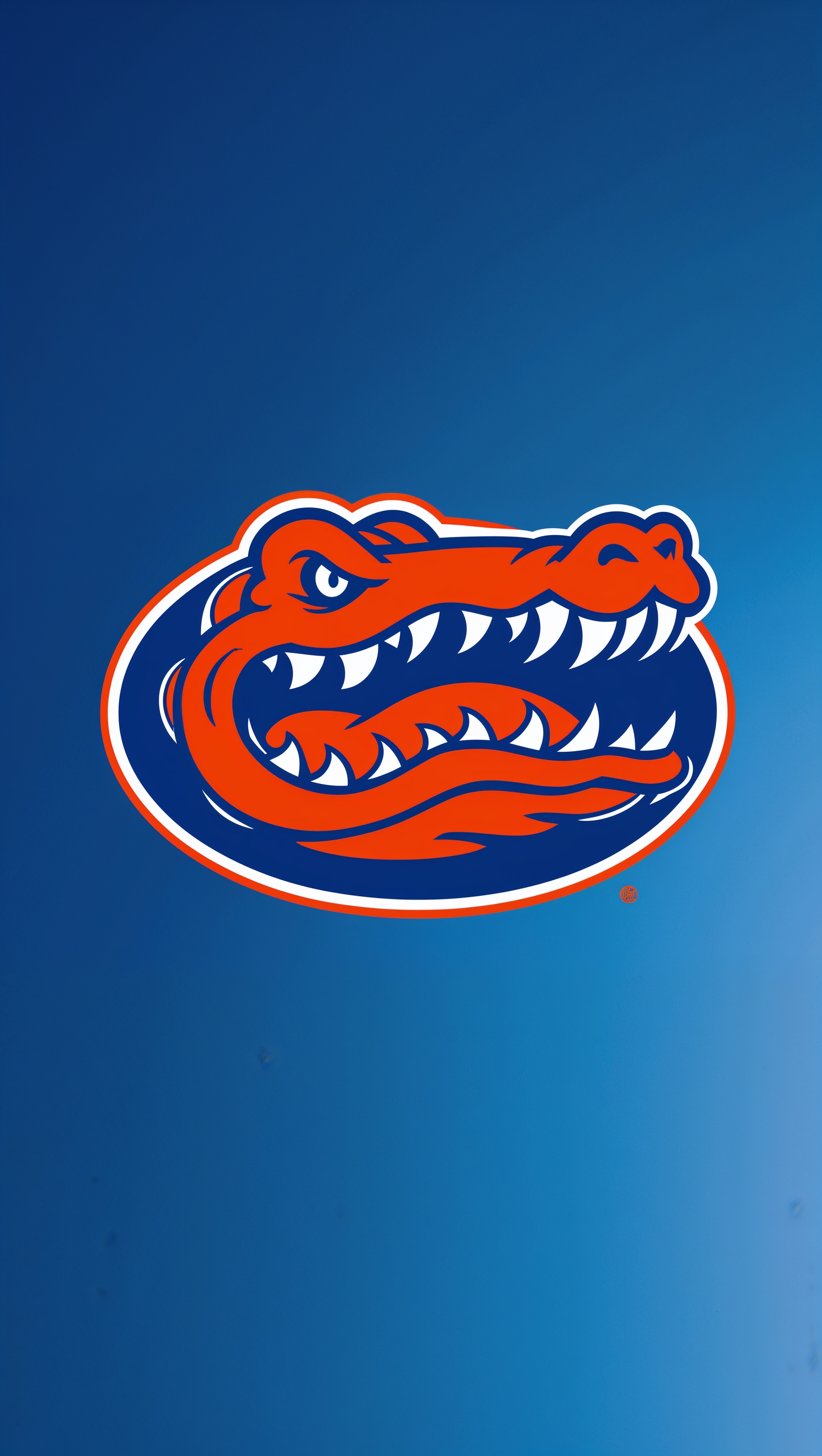 iPhone wallpaper with Florida Gators team logo and blue and orange colors