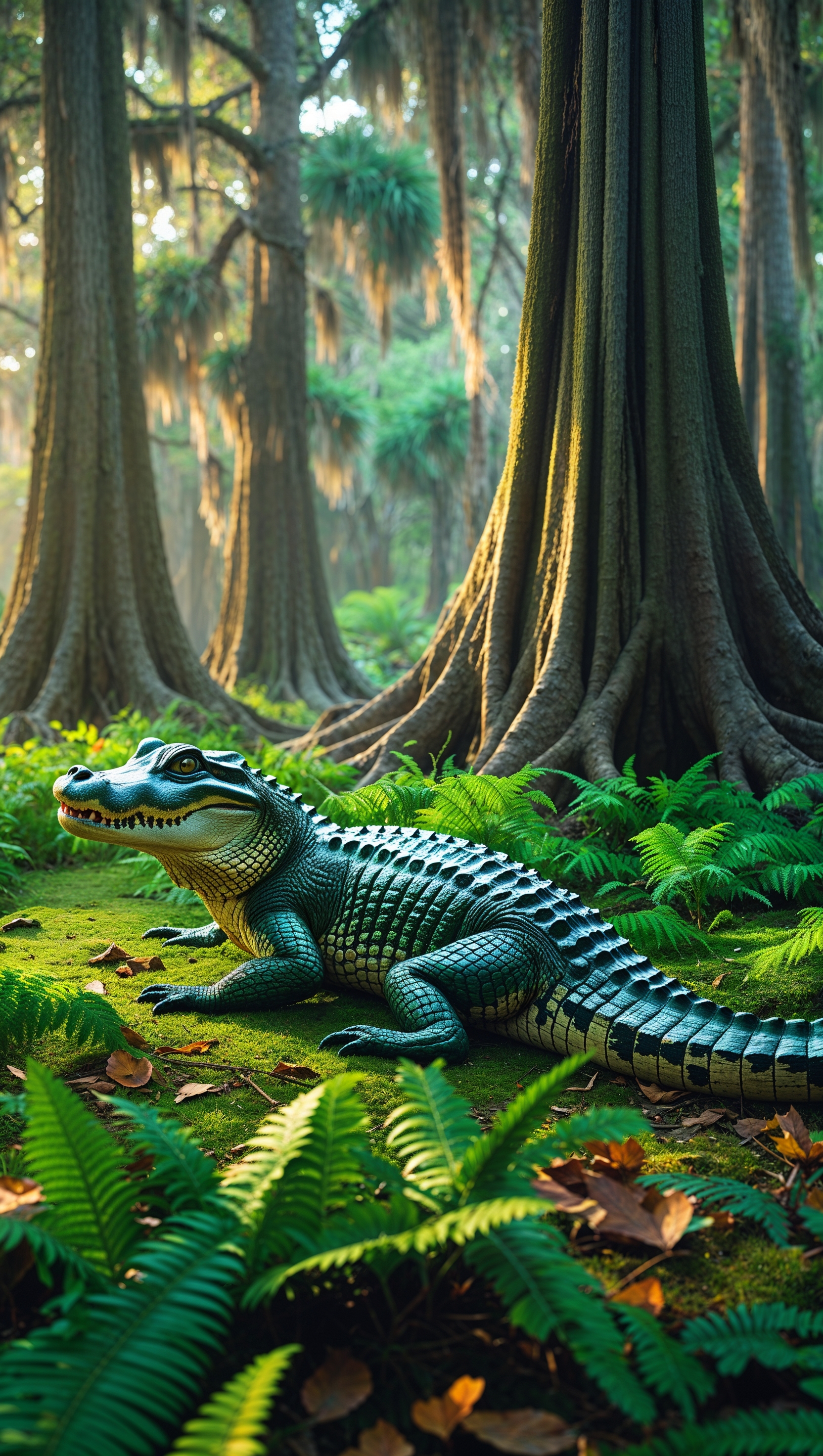 iPhone wallpaper with an alligator in Florida forest