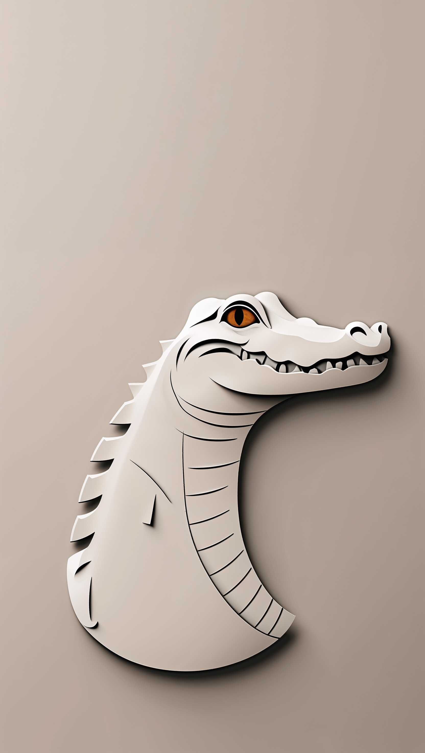 Minimalist design iPhone wallpaper with a simple alligator