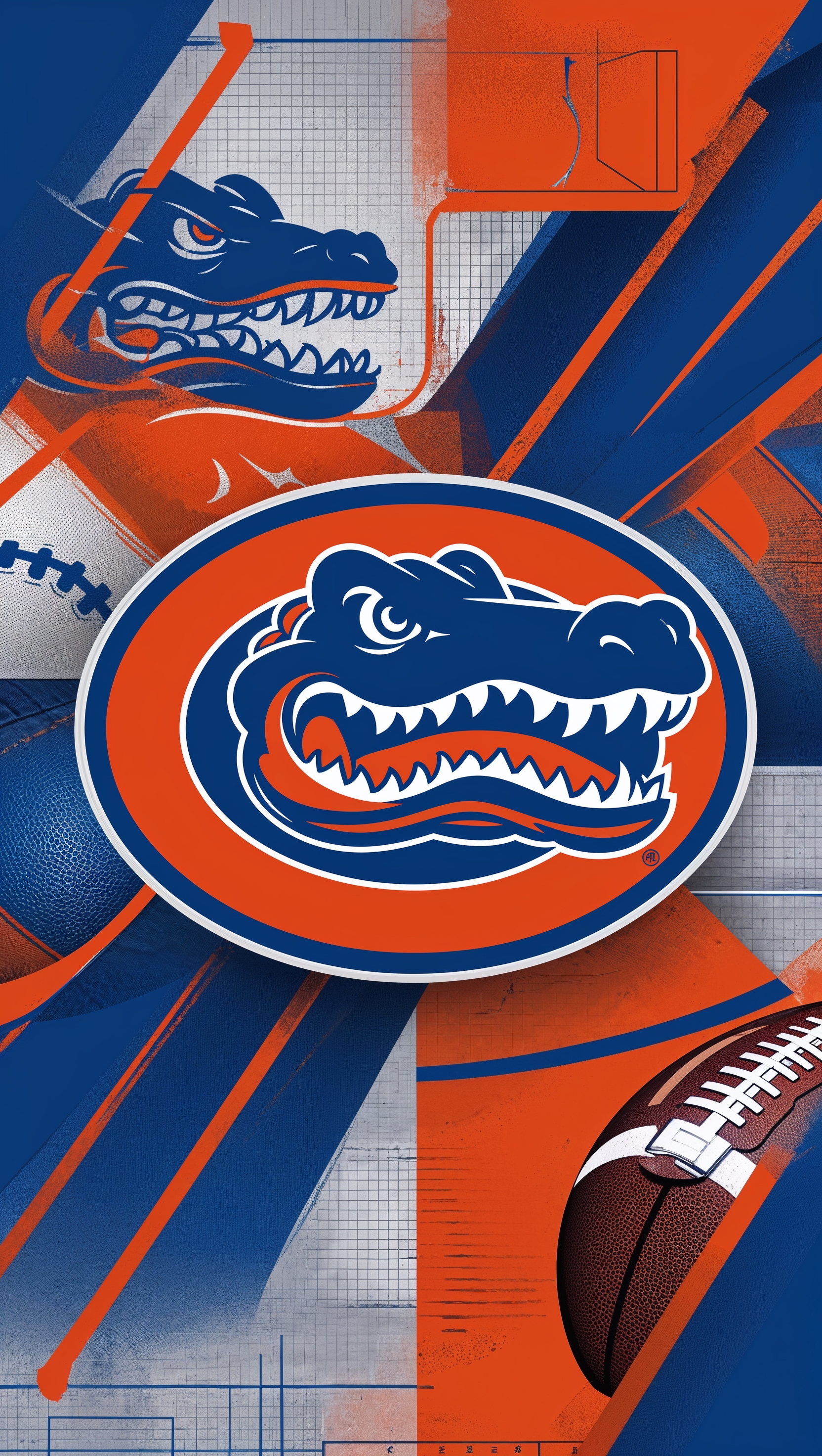 iPhone wallpaper featuring University of Florida logo and sports elements