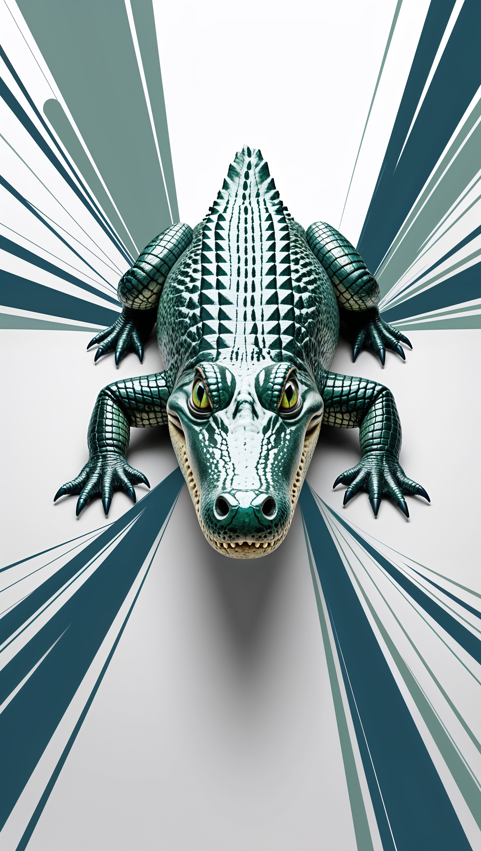 iPhone wallpaper with alligator and modern graphic lines