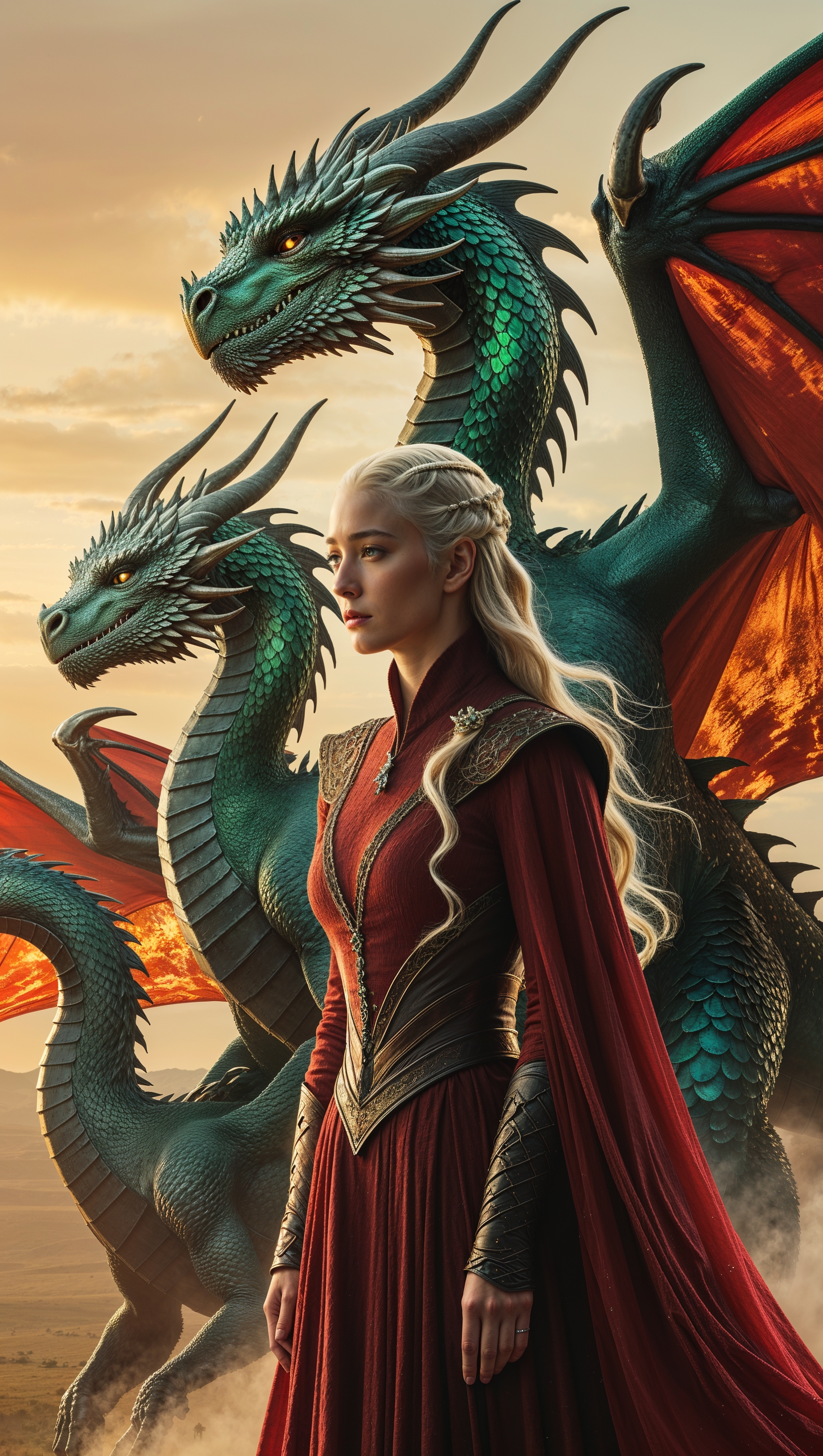 Targaryens with their three dragons, iPhone wallpaper