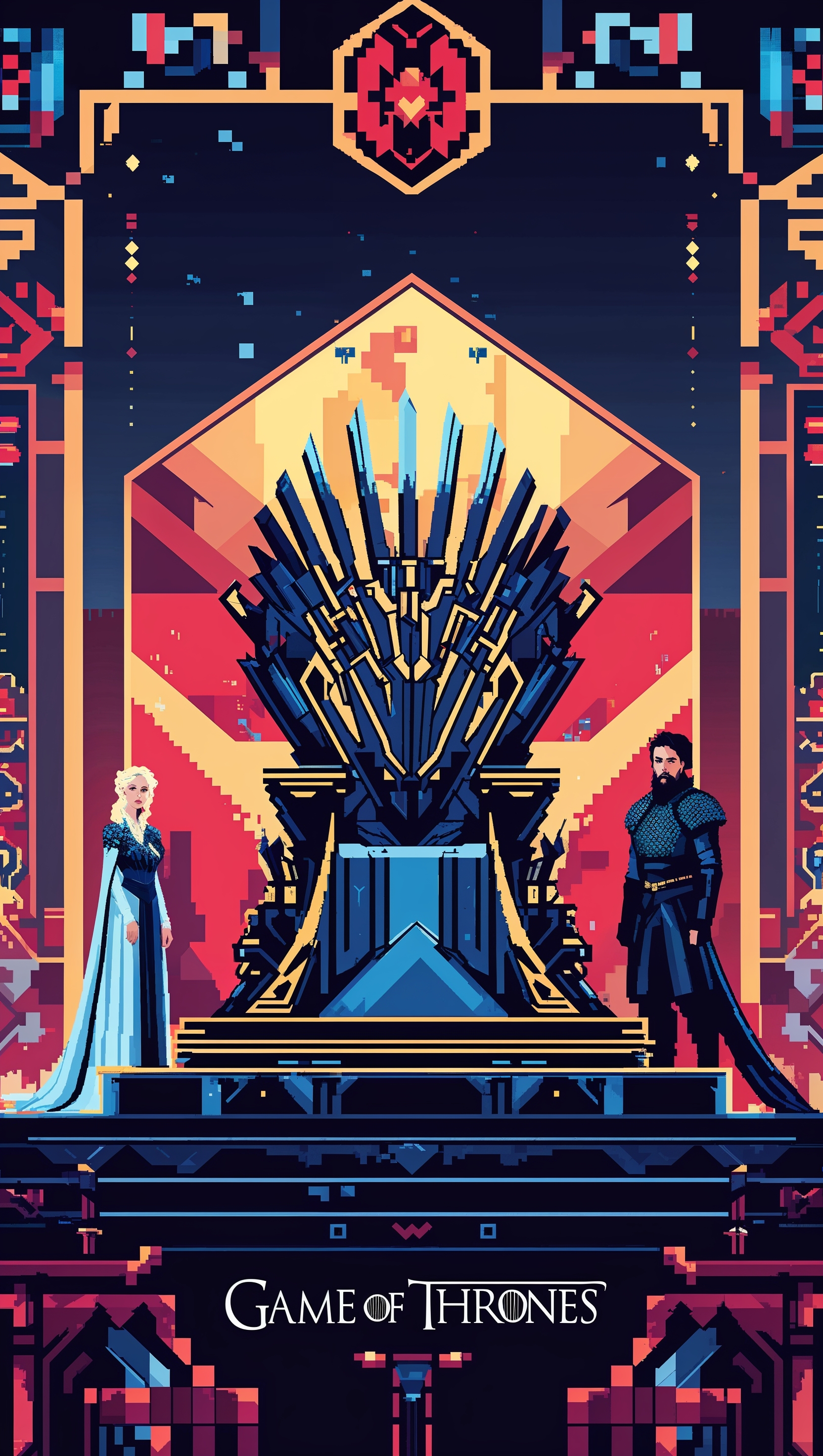 Pixel art style Game of Thrones iPhone wallpaper