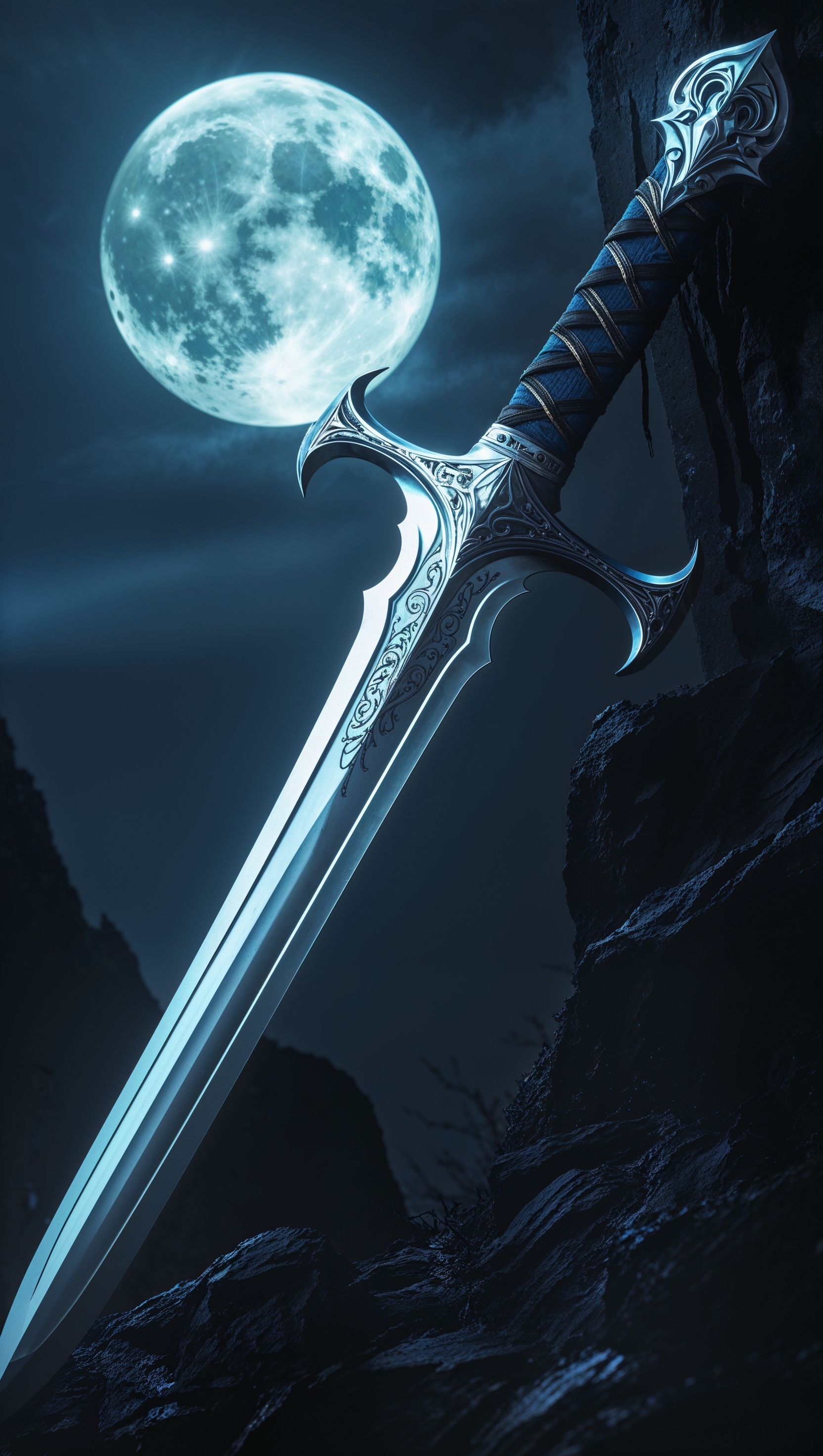 The Nightfall sword on a dark background, iPhone wallpaper
