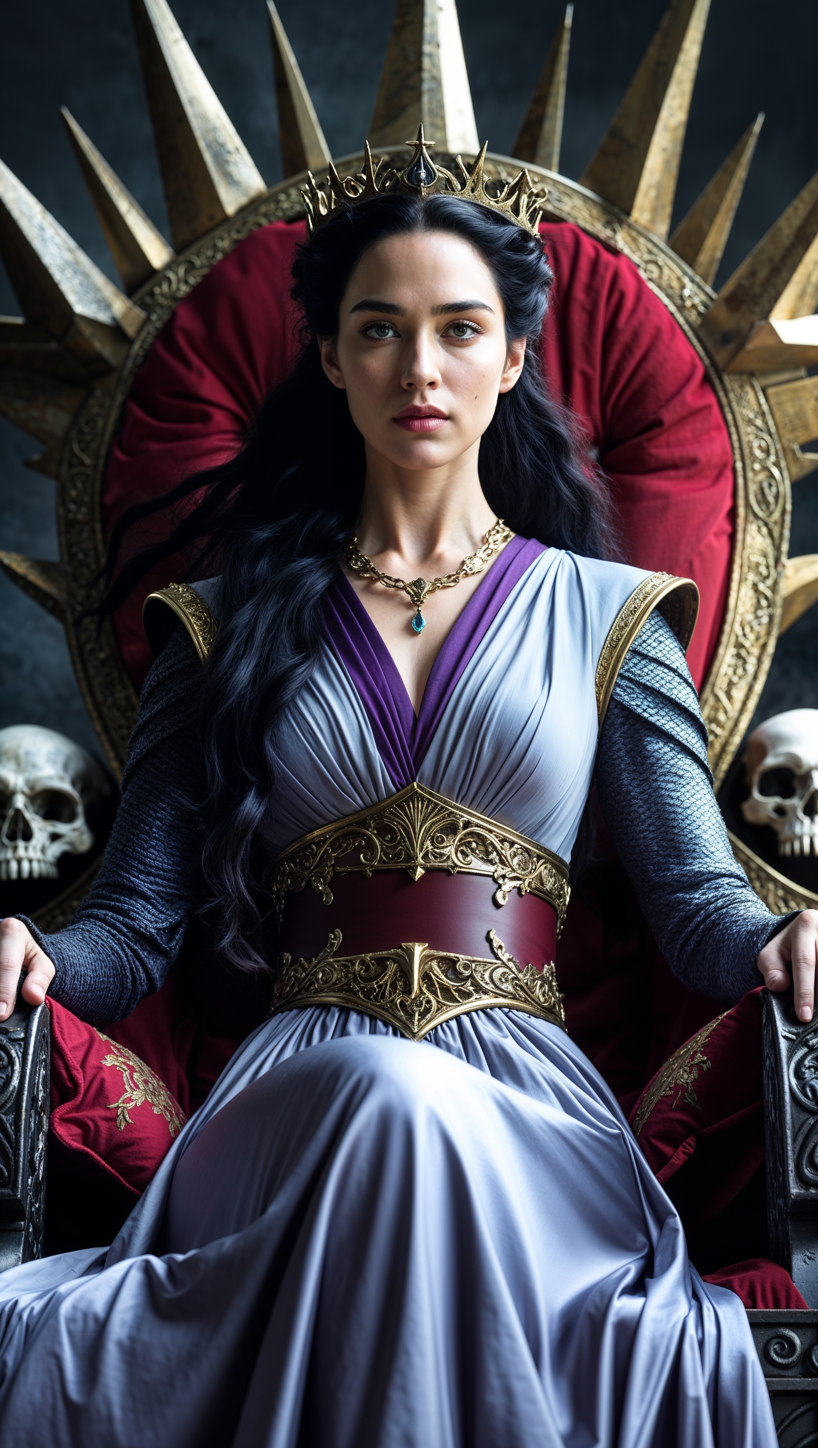 Daenerys Targaryen in royal attire on the Iron Throne, iPhone wallpaper