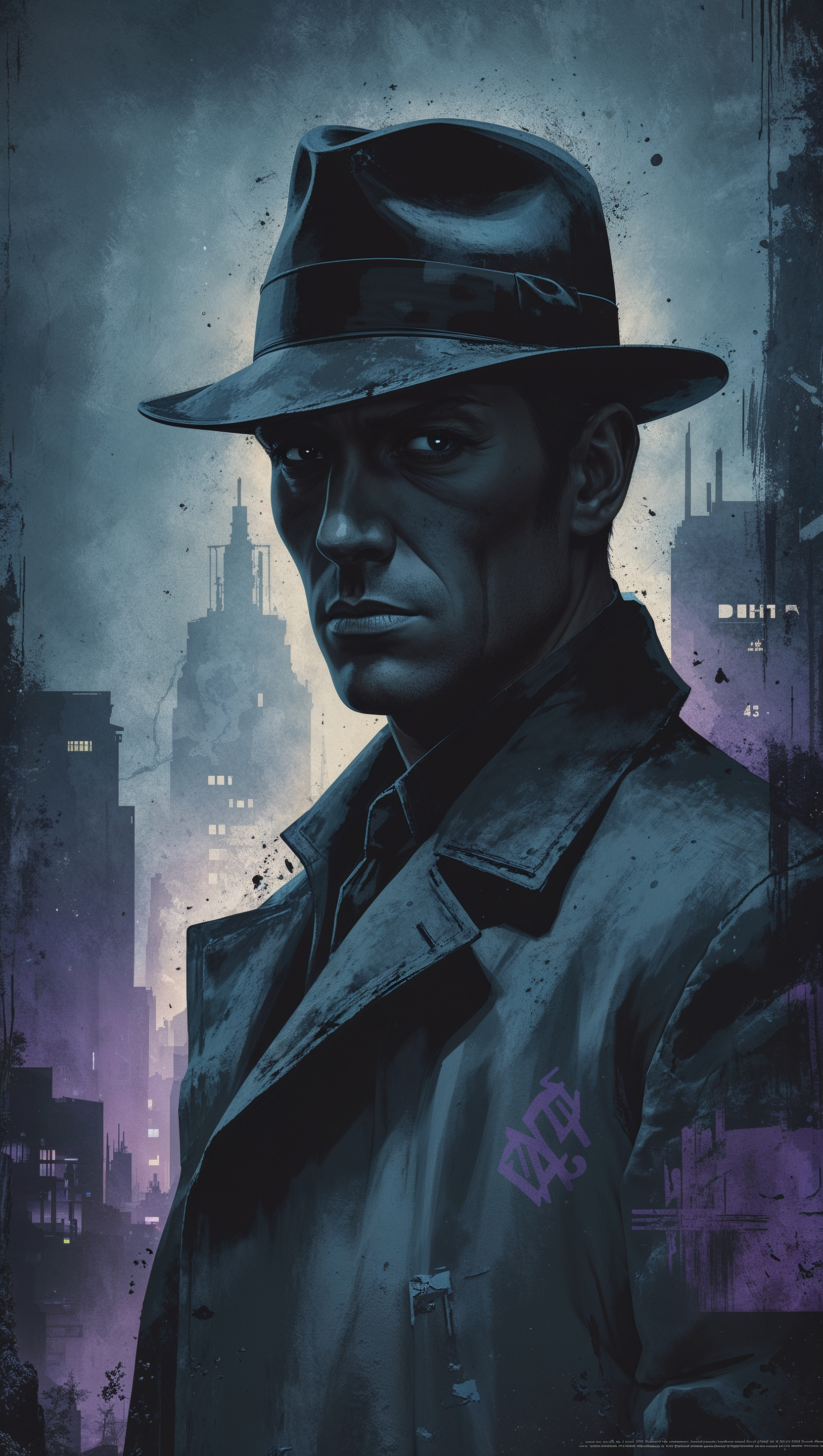 A gangster wallpaper with cool colors and a tired atmosphere for iPhone
