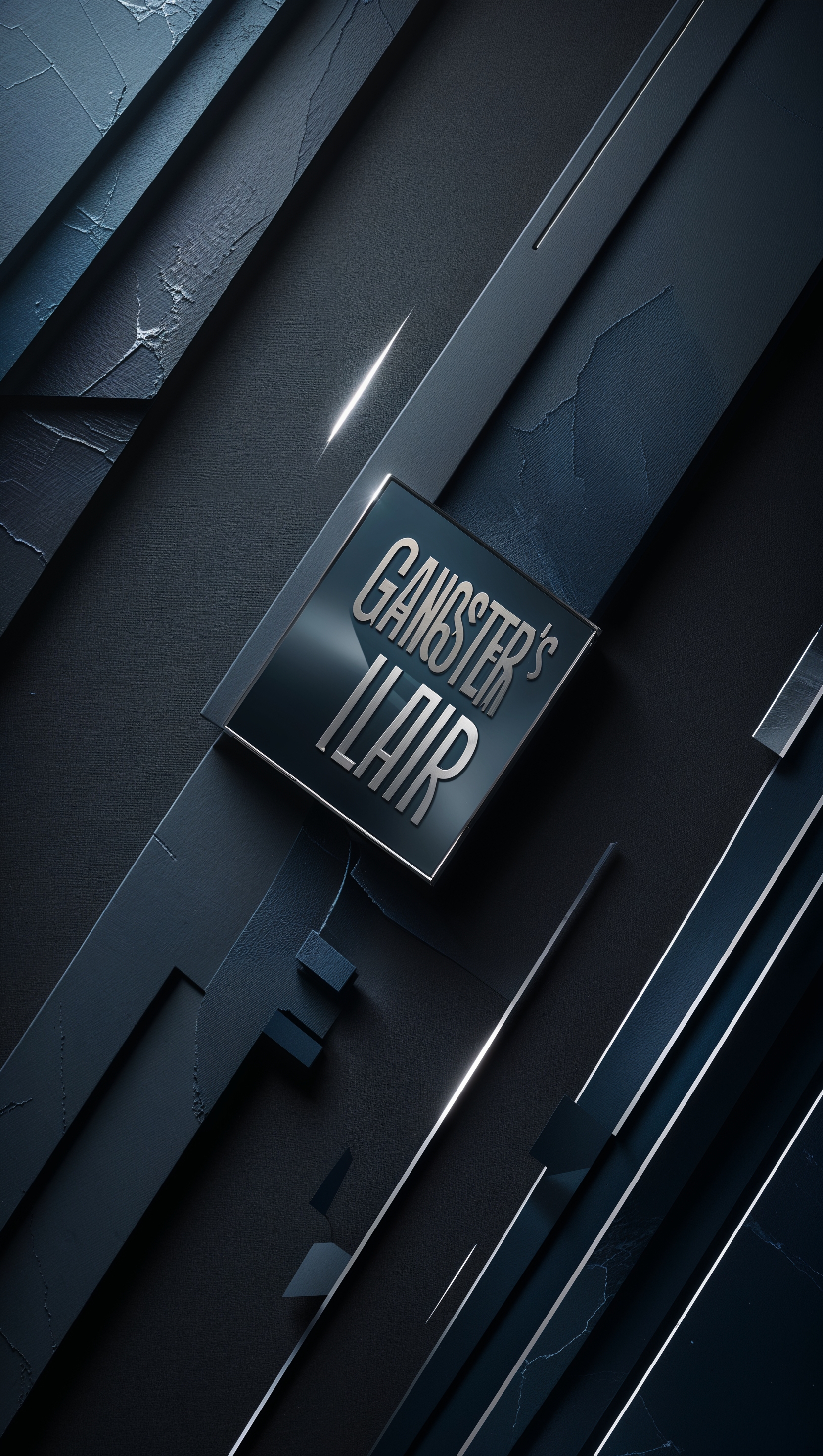 A gangster wallpaper design with linear patterns and graphic shadows